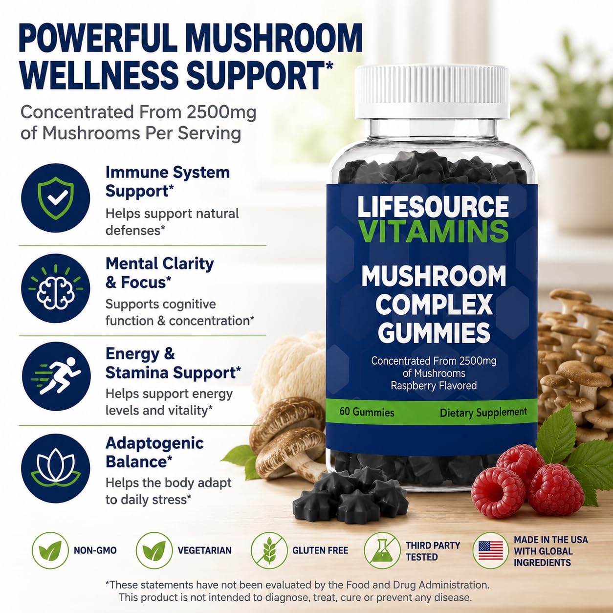 LifeSource Vitamins 10 Mushroom Complex 10:1 60 Gummies