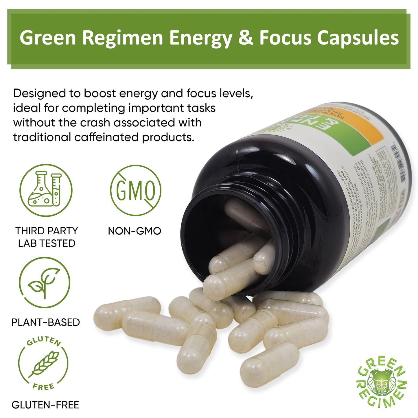 Green Regimen Energy & Focus Capsules 60 Capsules
