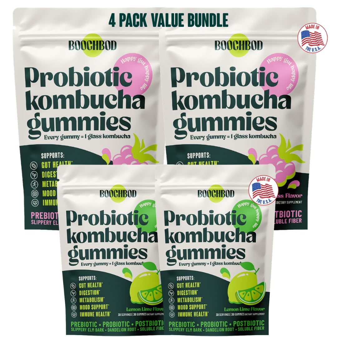 BoochBod Probiotic Kombucha Gummy 120 Gummies