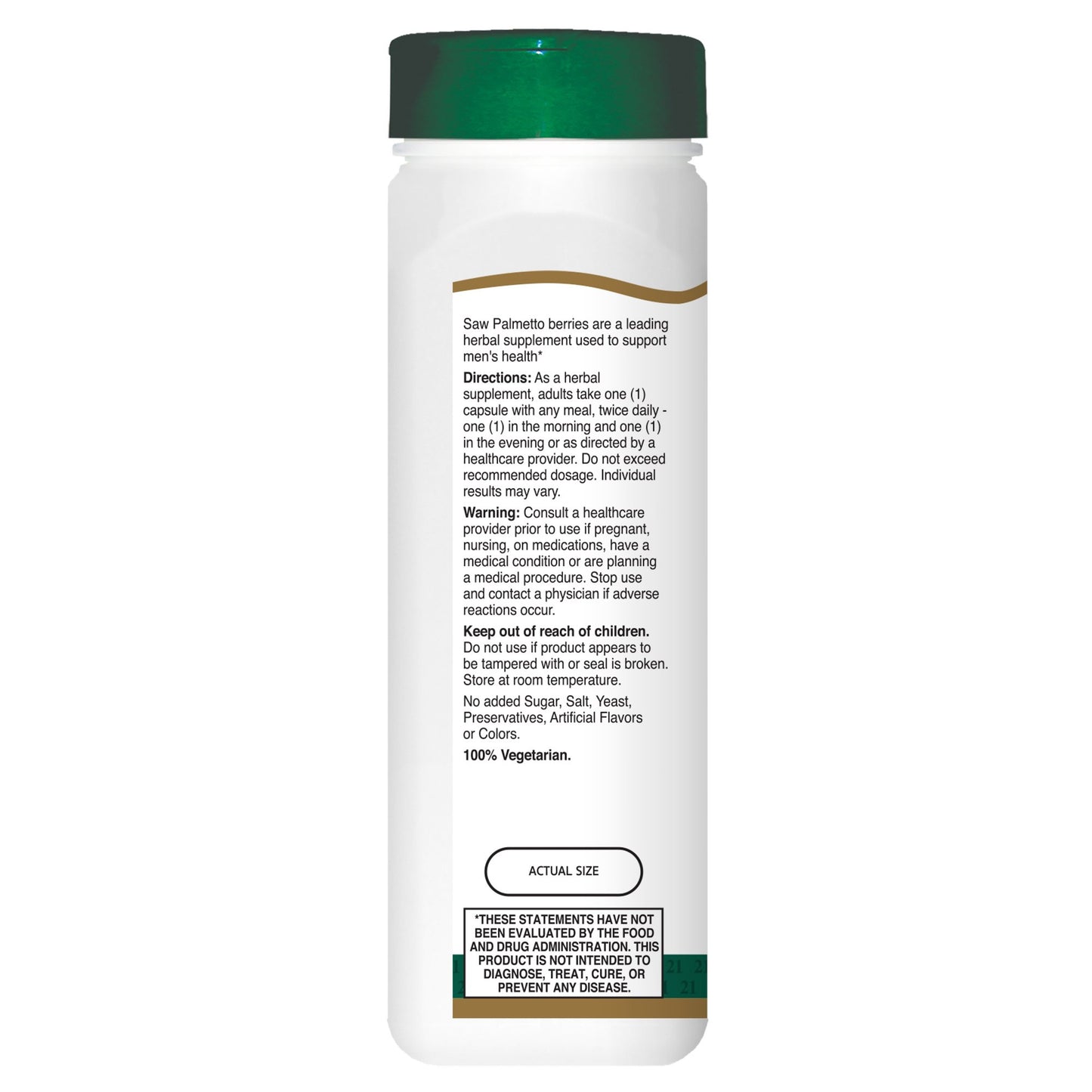21st Century Saw Palmetto Extract Capsules 600 Count