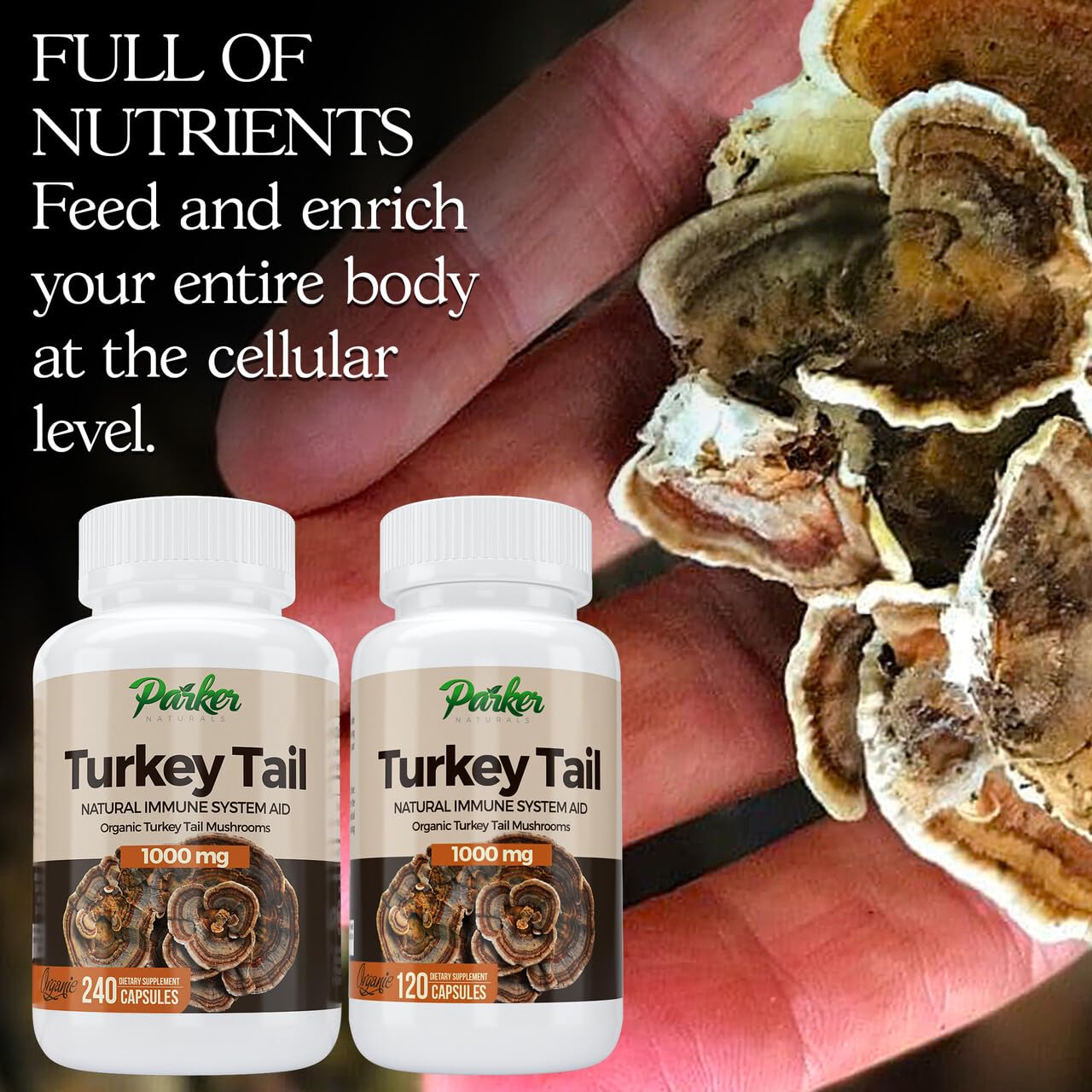 Parker Naturals Turkey Tail Mushroom, 120 Capsules