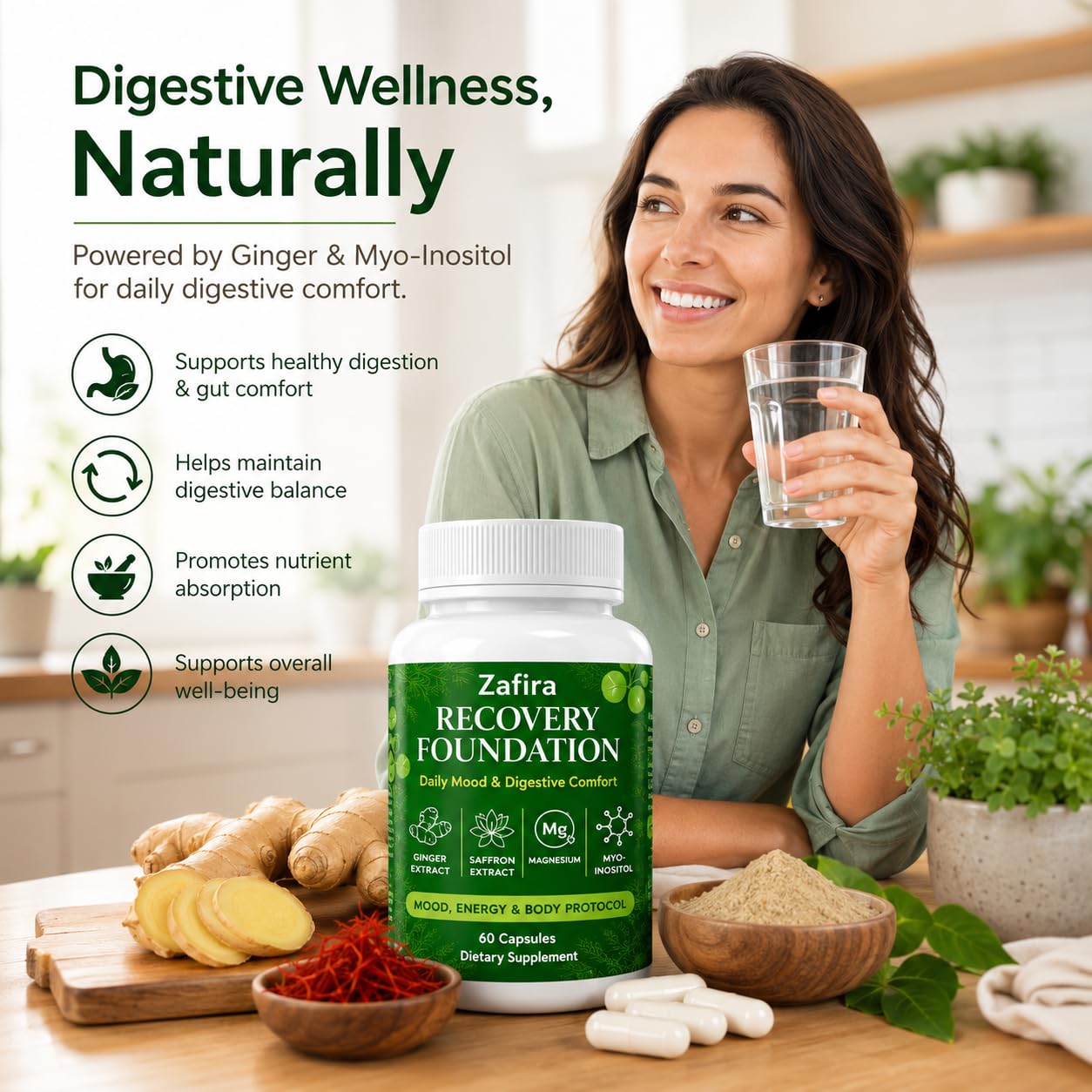 NutraTrust Labs Zafira Organics Recovery Foundation Capsules 60 Count