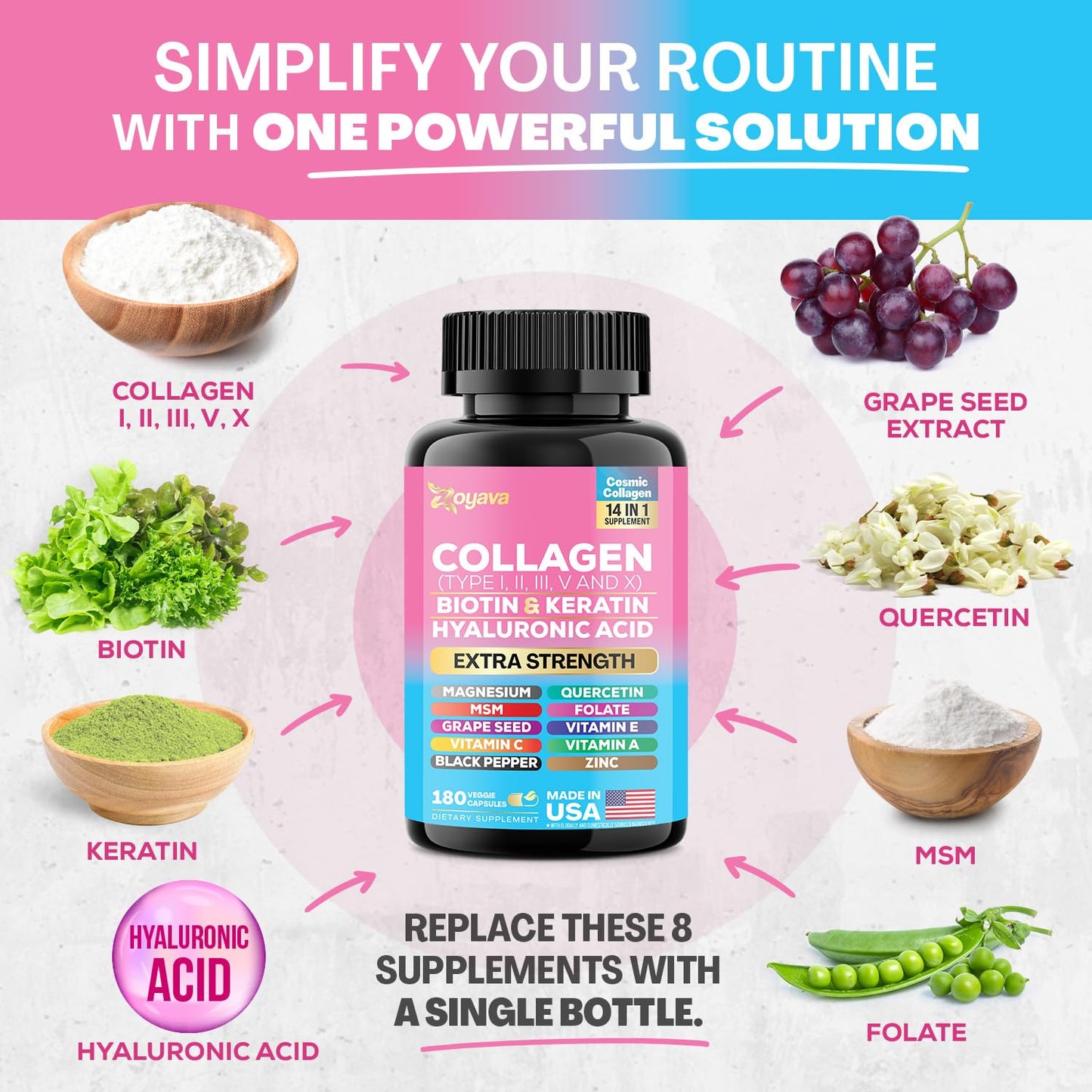 Zoyava Collagen Capsules 180 Count