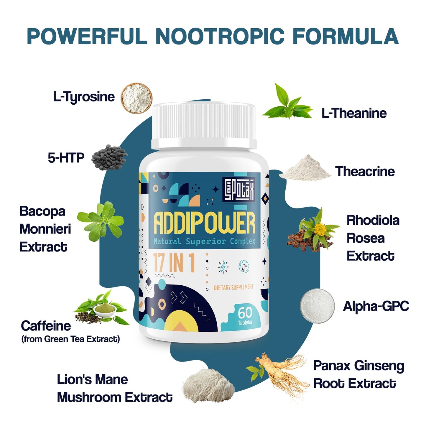 Sapotax 17-in-1 Brain Supplement for Memory and Focus, 120 Tablets