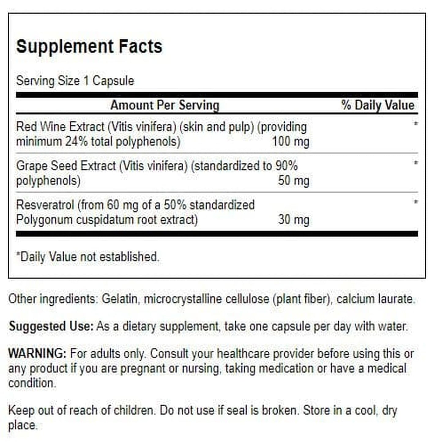Swanson Resveratrol Complex Cardiovascular Formula 60 Capsules