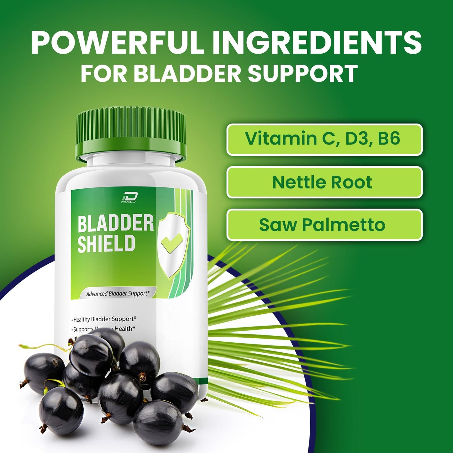 Indelo Bladder Shield Supplement for Men Capsule, 120 Capsules