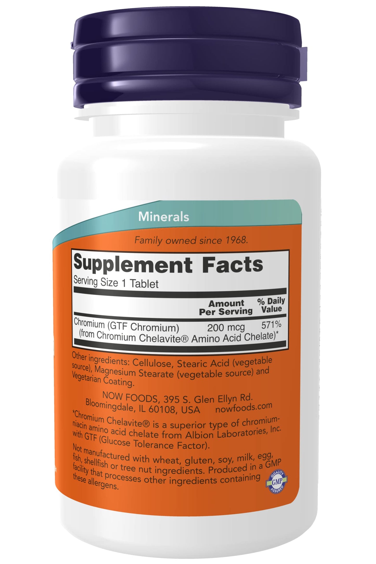 NOW Foods GTF Chromium 200mcg Tablets, 100 Count