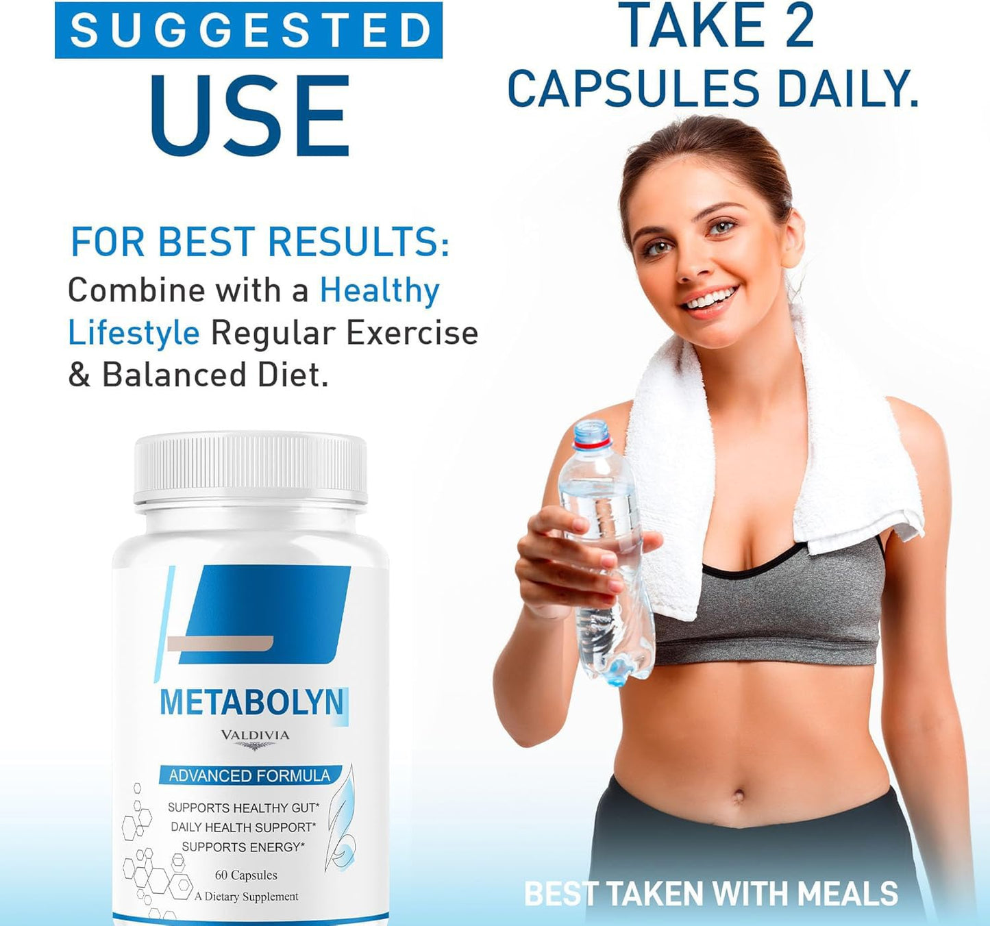 Valdivia Metabolyn Capsules - Original Metabolyn All Natural Advanced Formula Supplement Support Health - Maximum Strength, Daily Premium for Overall Health & Wellness, 60 Capsules