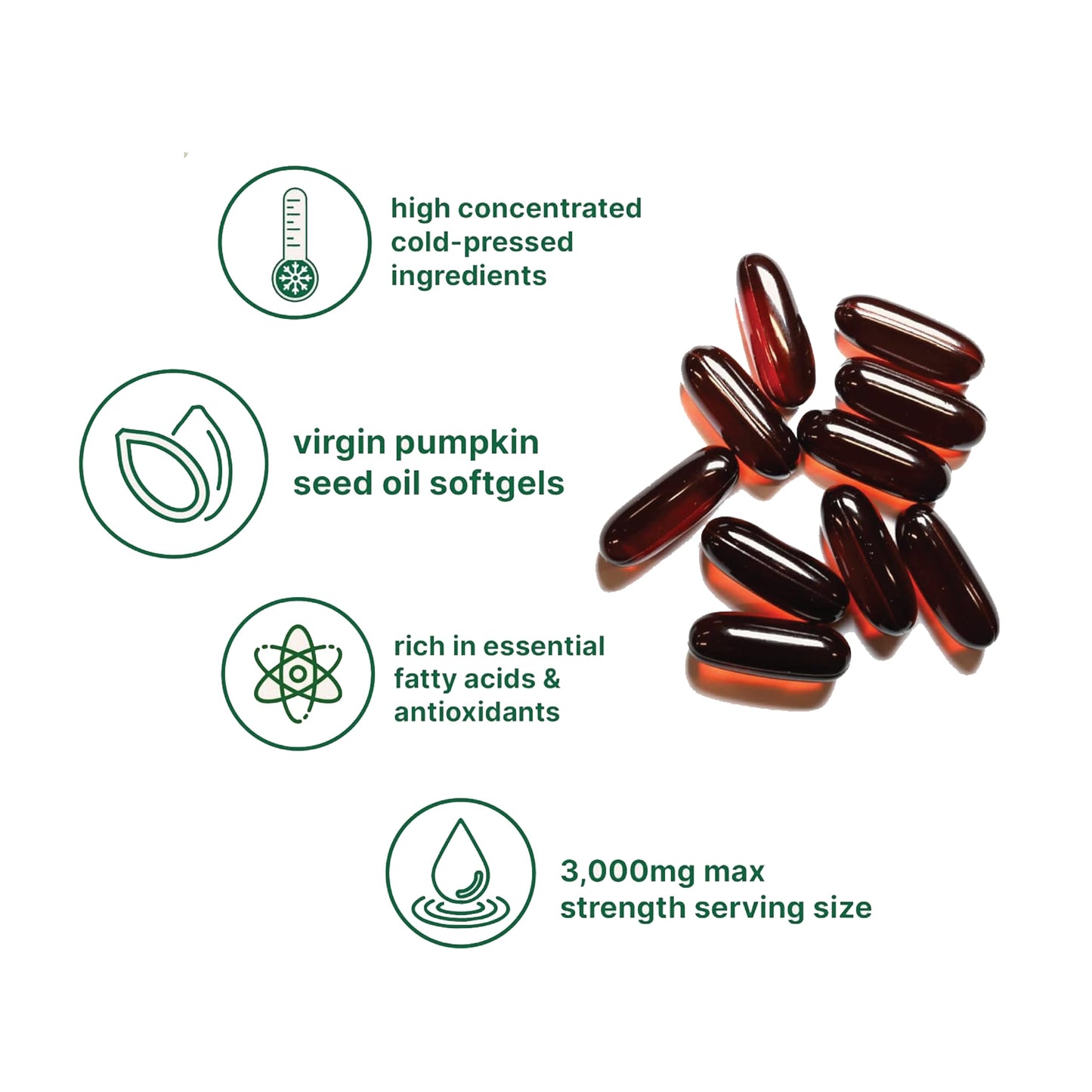Incas by Asiya Life Organic Certified Pumpkin Seed Oil Softgels 180