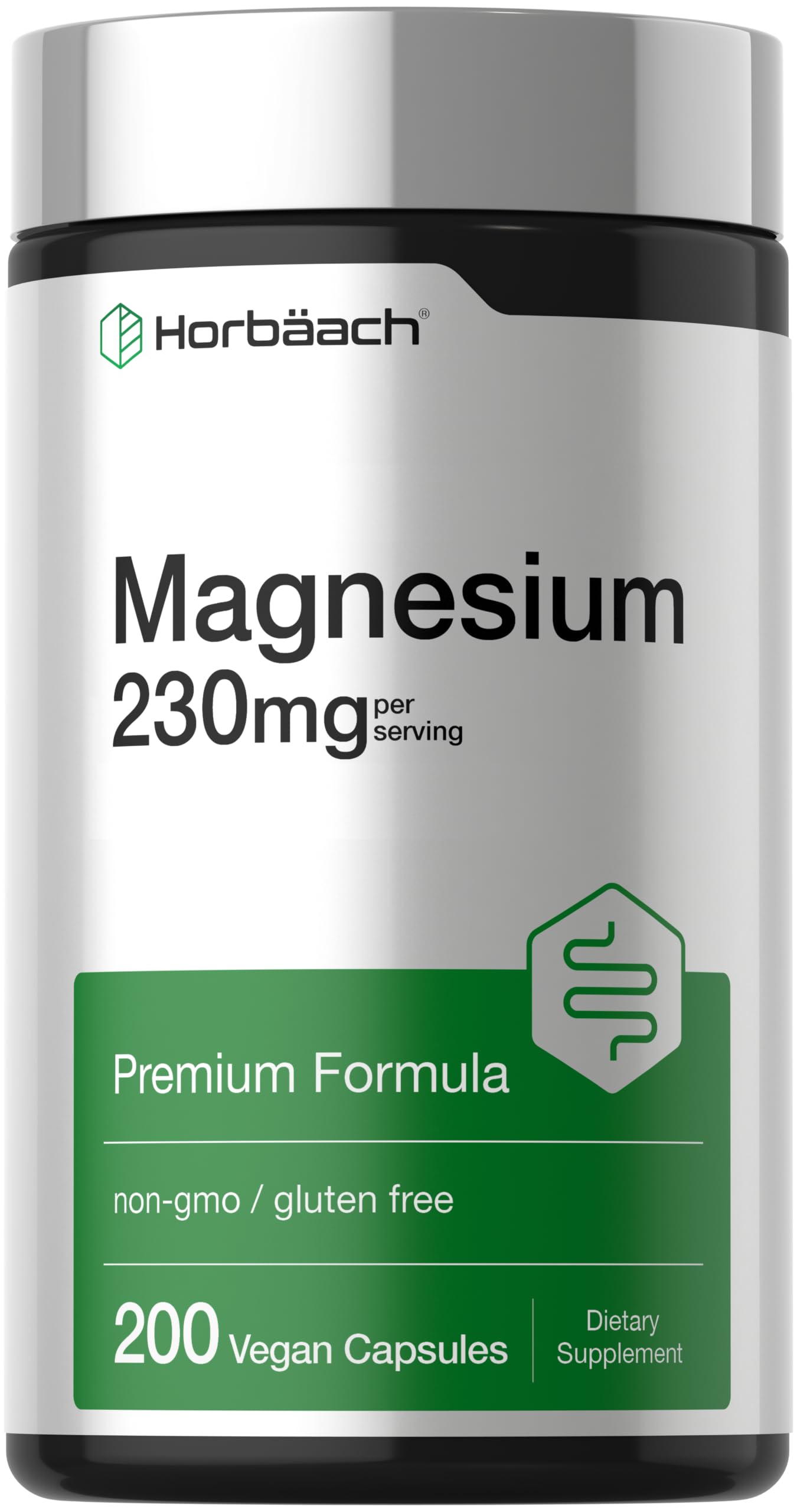 Horbäach Magnesium 230mg, 200 Capsules