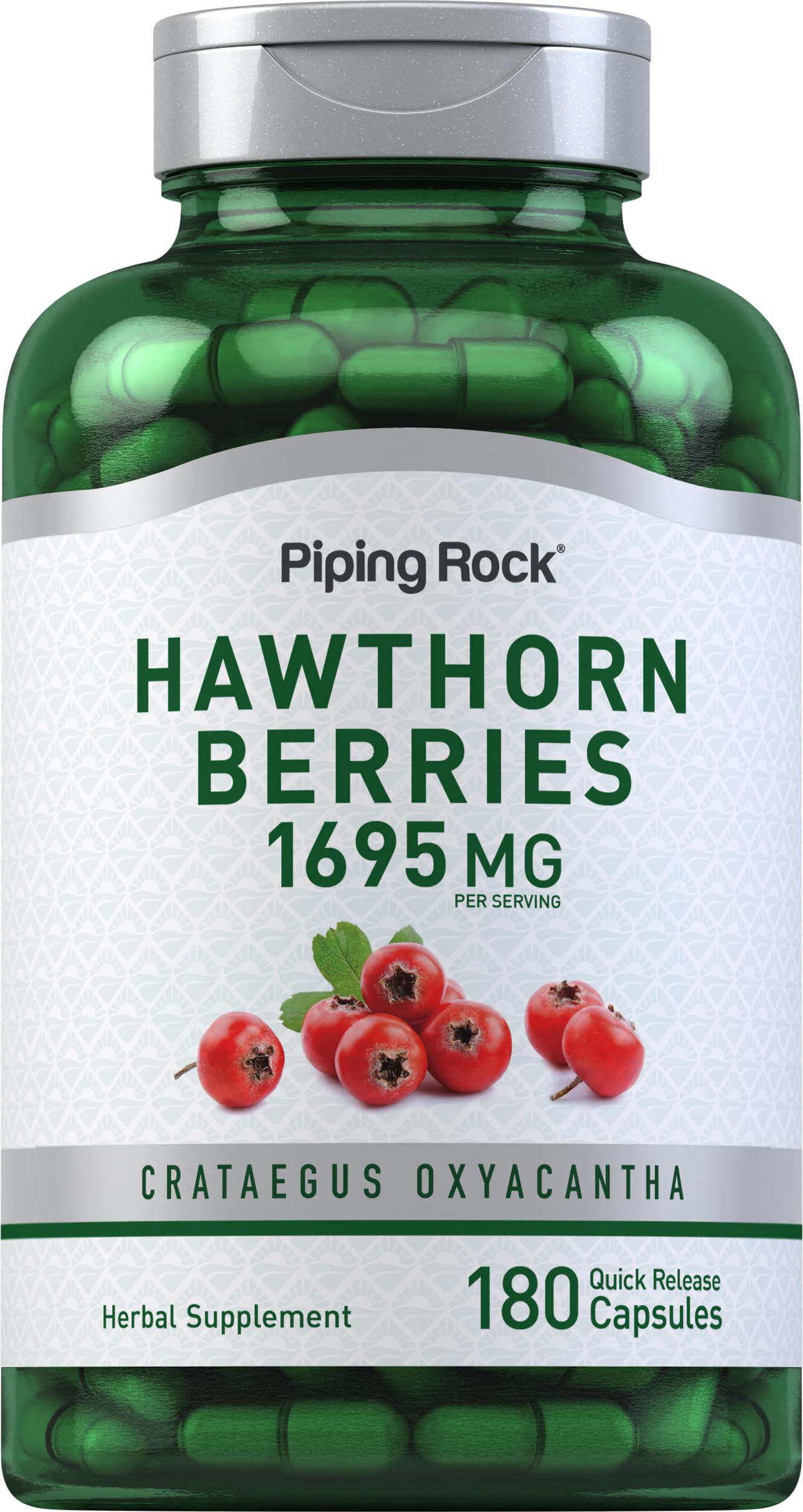 Piping Rock Hawthorn Berry Supplement Capsule, 180 Capsules