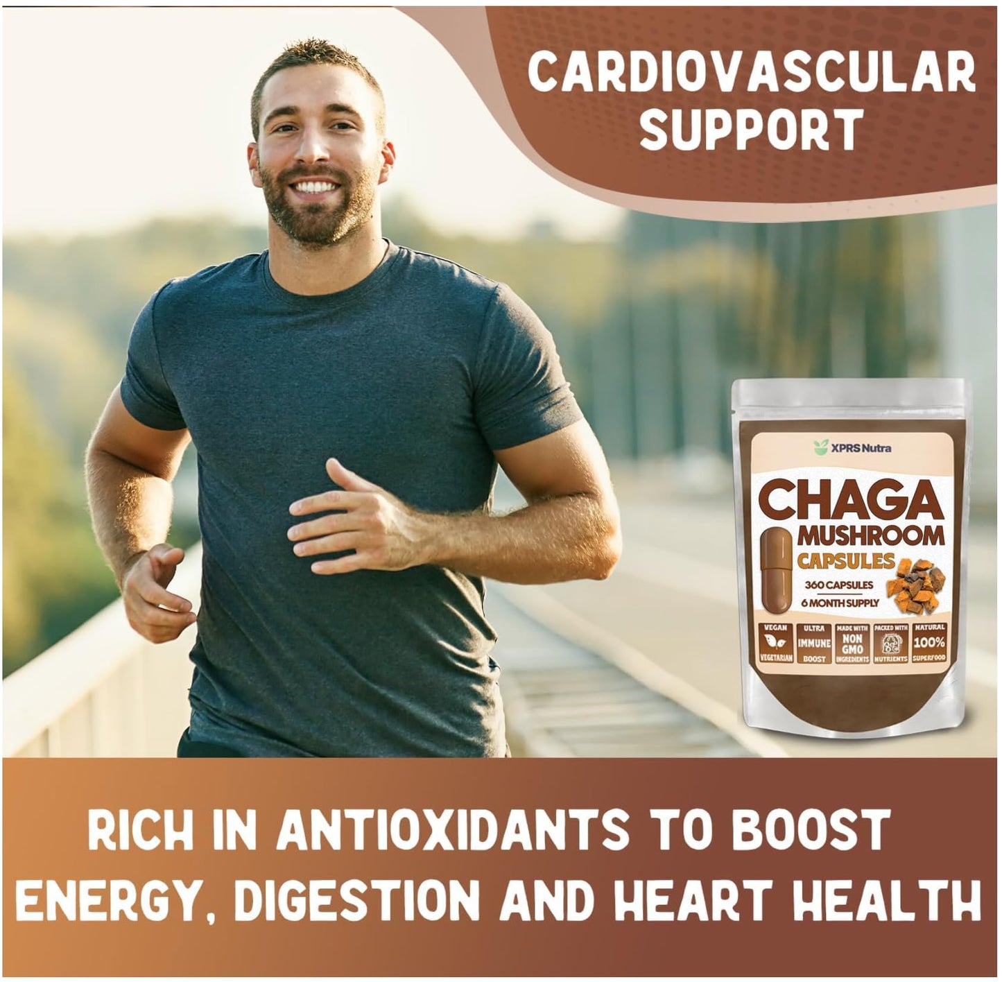 XPRS Nutra Chaga Mushroom Capsules, 360 Count