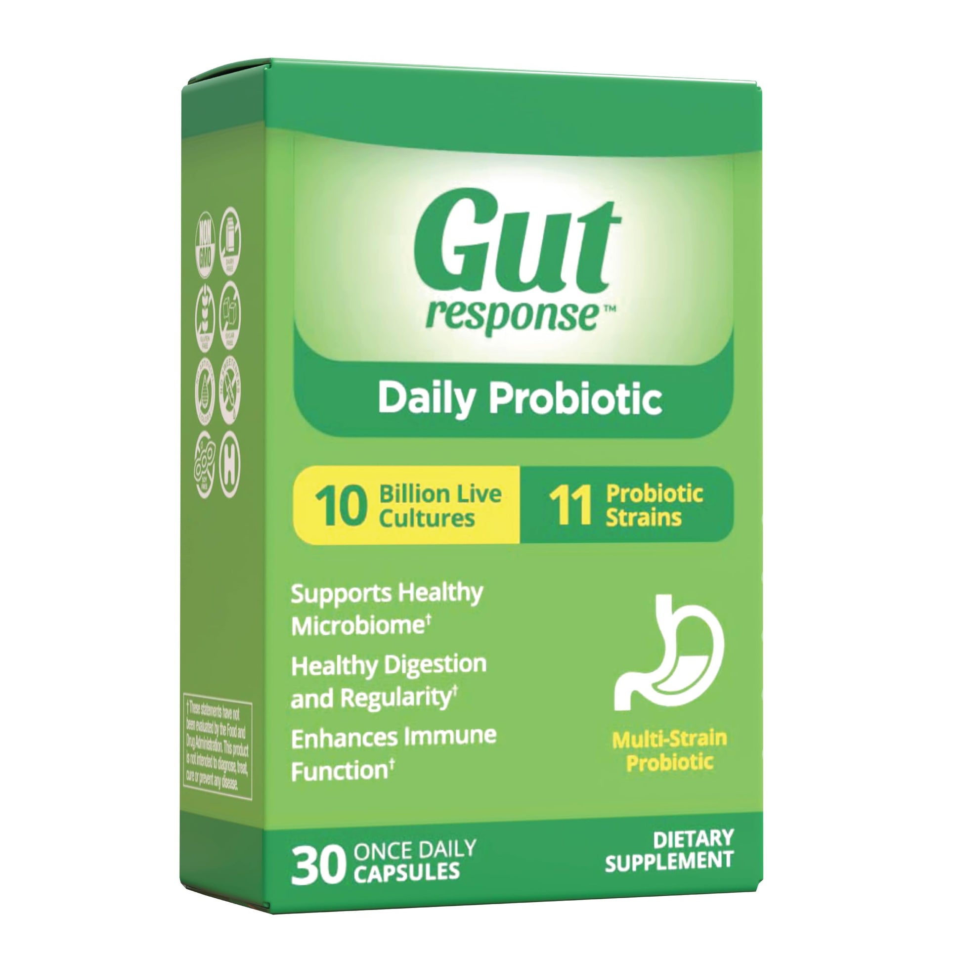 Gut Response Daily Probiotic for Men & Women Capsule, 30 Capsules