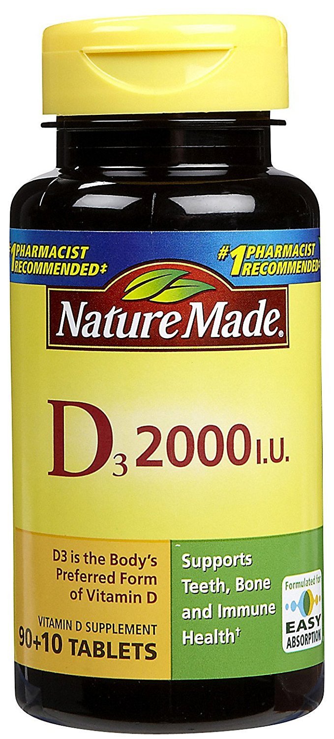 Nature Made Vitamin D3 2000 IU Tablets 100 ea