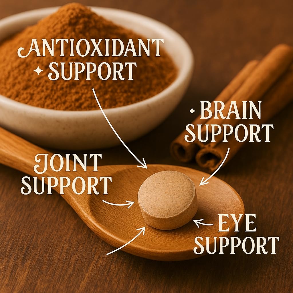 Me First Living MFL Ceylon Cinnamon 1000mg, 100% Certified Organic Ceylon Cinnamon, Non-GMO, True Cinnamon, Metabolism Support, Antioxidant, 60 Tablets