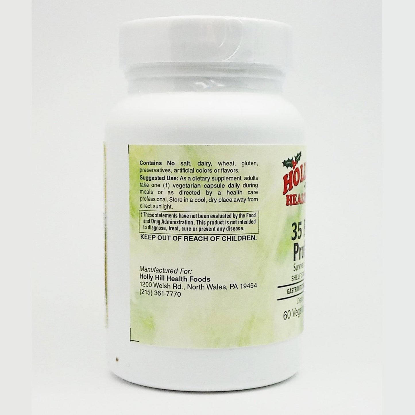 Holly Hill Health Foods 35 Billion Probiotic Capsule 60 Count