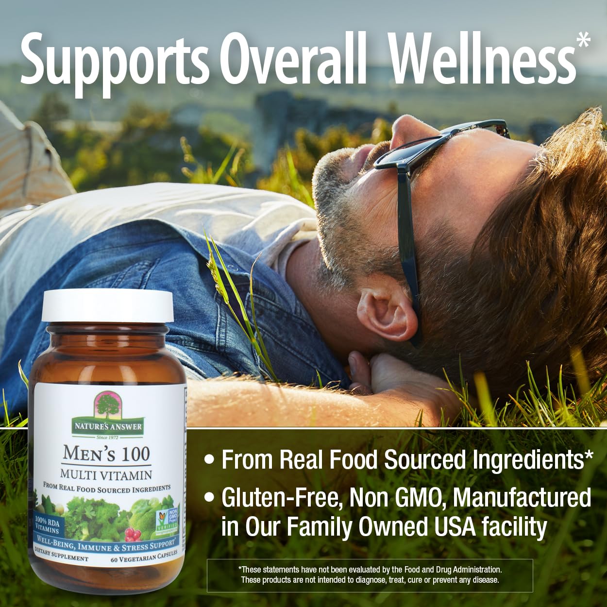 Nature's Answer Men's 100 Multivitamin Vegetarian Capsules 60