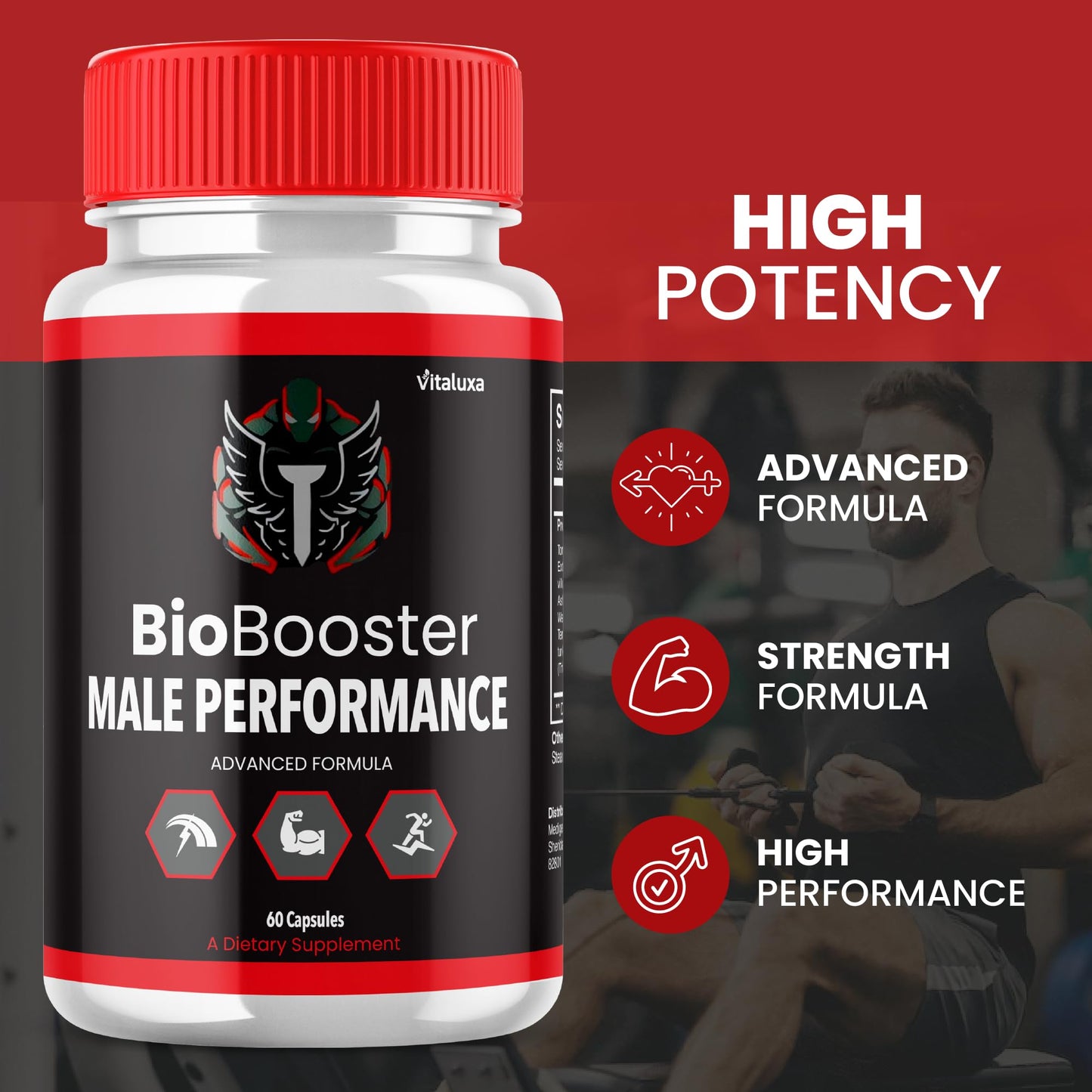 Vitaluxa BioBooster for Men BioBoost Supplement Performance Blend Capsules 120 Capsules