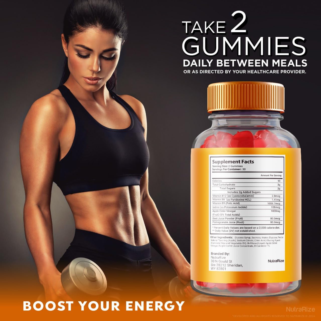 NutraRize Keto Shred Max Keto + ACV Gummies, 60 Gummies