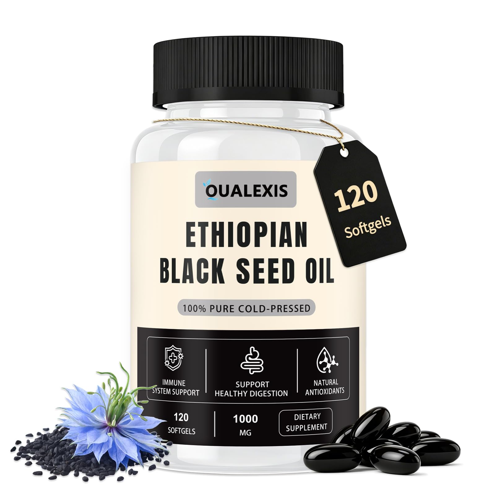 QualExis Ethiopian Black Seed Oil Softgels 120 Count