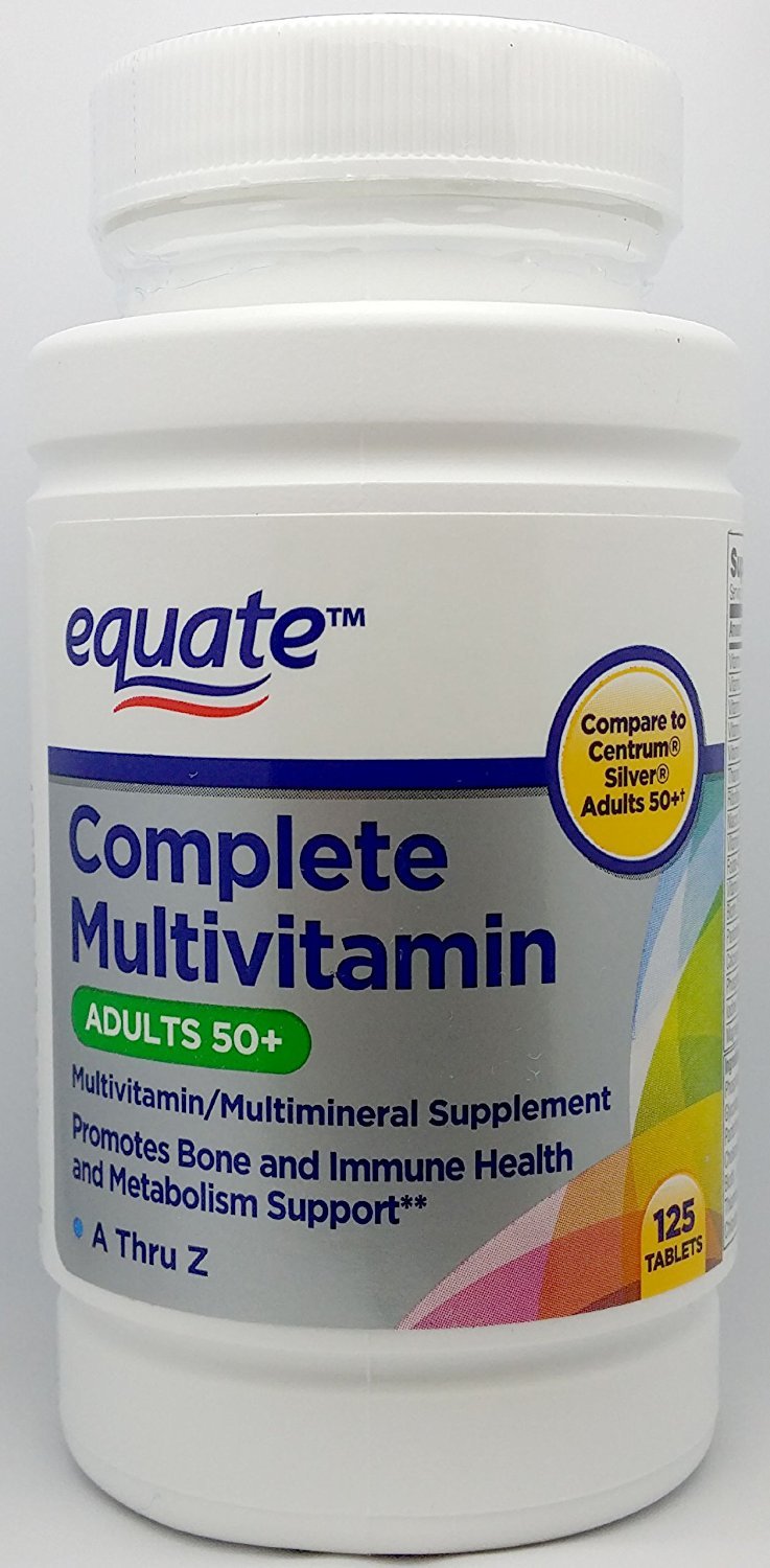 Equate Complete Multivitamin Adults 50+ A Thru Z Tablet 125 Count