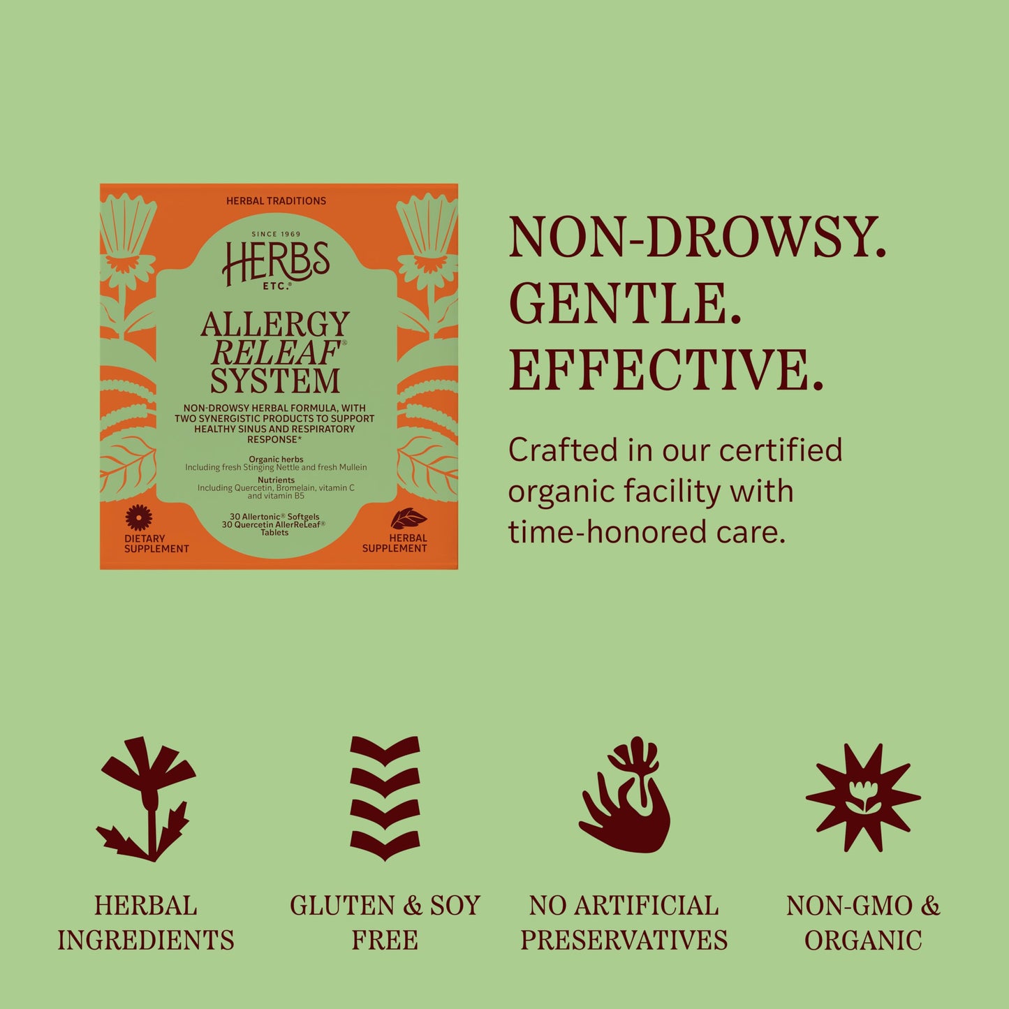 Herbs Etc. Allergy ReLeaf System Non-Drowsy Formula Tablet 30 Count