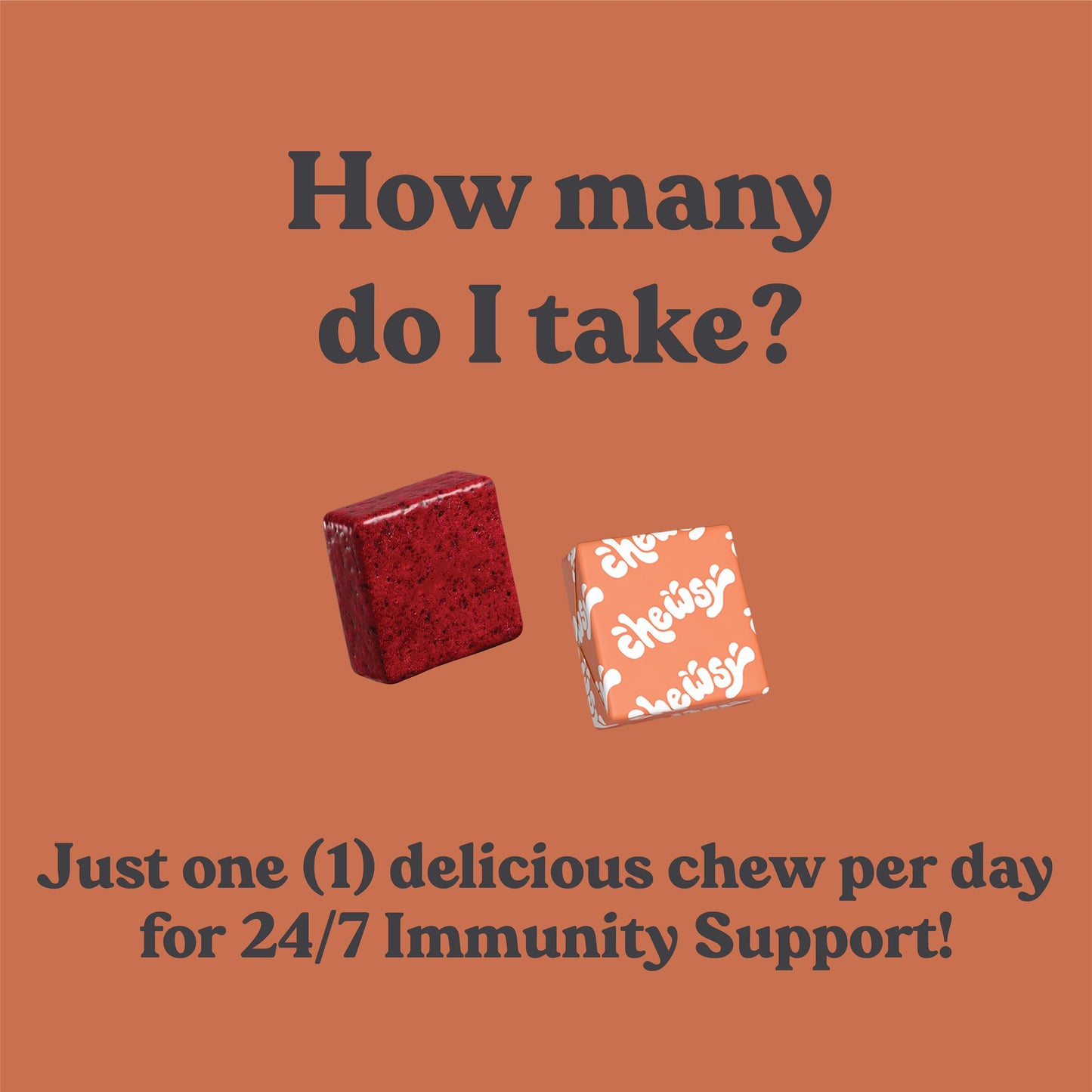 CHEWSY 6-in-1 Immune Support Chewable with Elderberry, Vitamin C, A & D, Zinc & Selenium - 30 Count