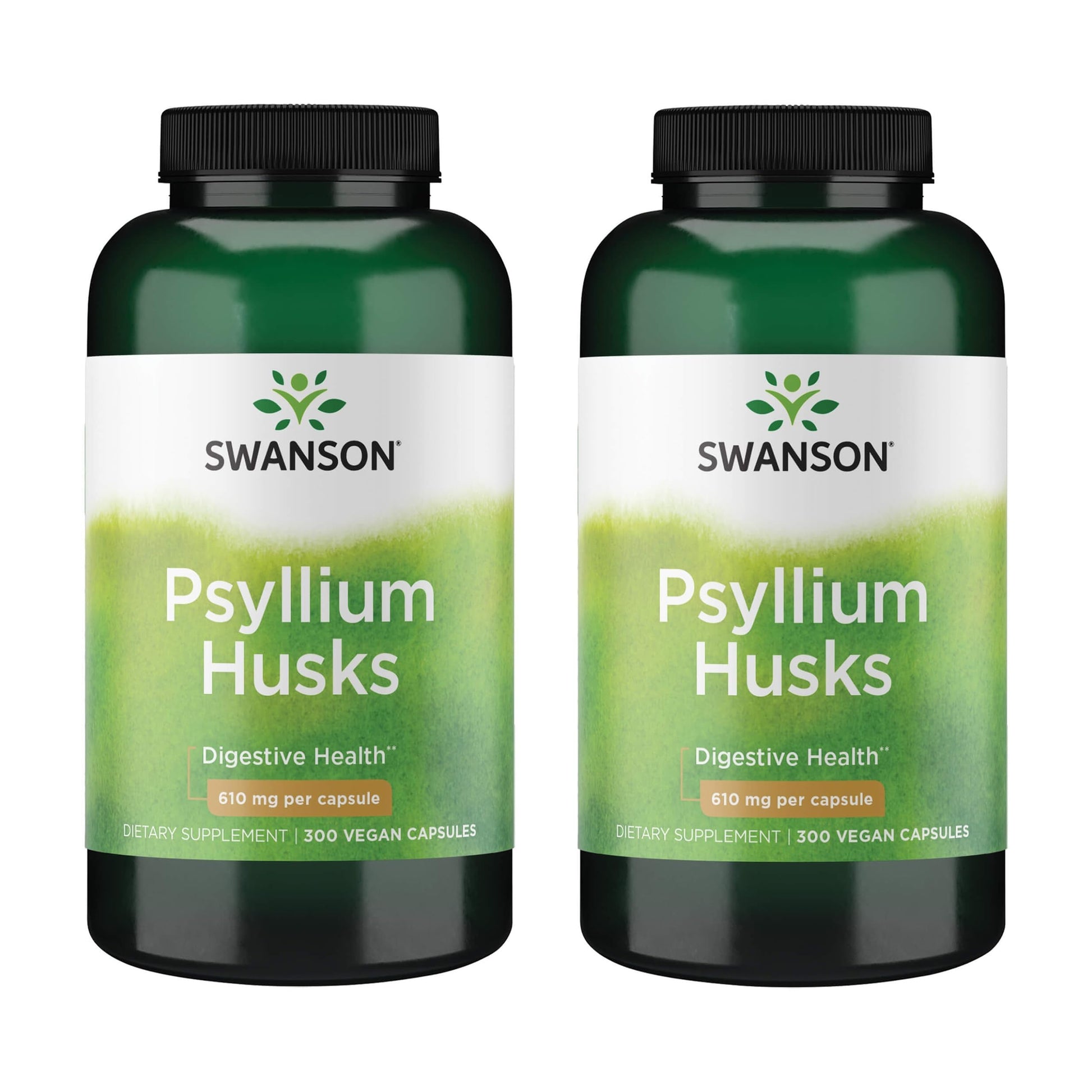 Swanson Psyllium Husk Dietary Fiber Supplement 610 mg, Vegan Capsules, 600 Capsules