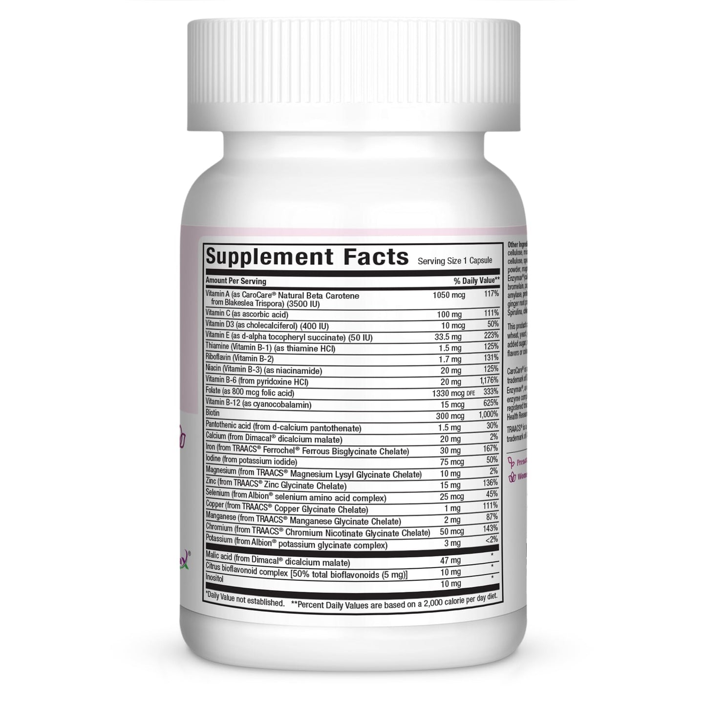 Maxi Health Prenatal Vitamins for Women One a Day Pregnancy Multivitamin with Folic Acid, Iron, Vitamin D3, B12, Zinc & Biotin Capsule 60 Count