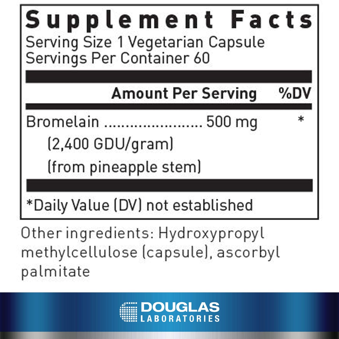 Douglas Laboratories Bromelain 500 mg Capsules 60 Count