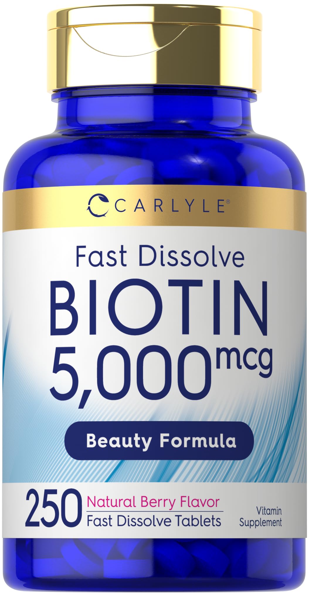 Carlyle Biotin 5000mcg Fast Dissolve Tablets, 250 Count