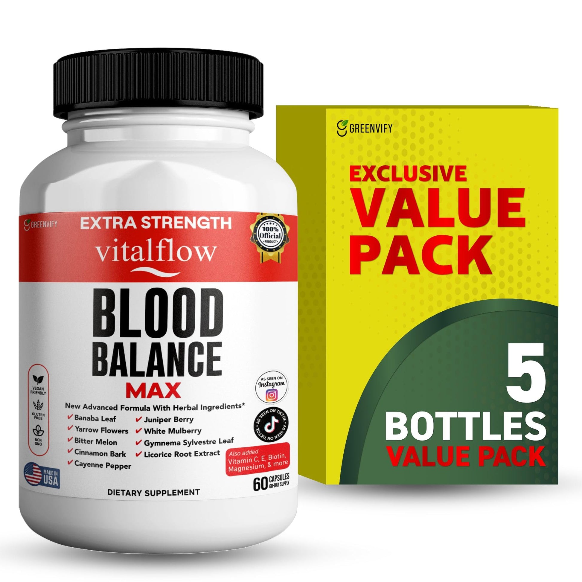 GREENVIFY VitalFlow Blood Balance Max 300 Capsules