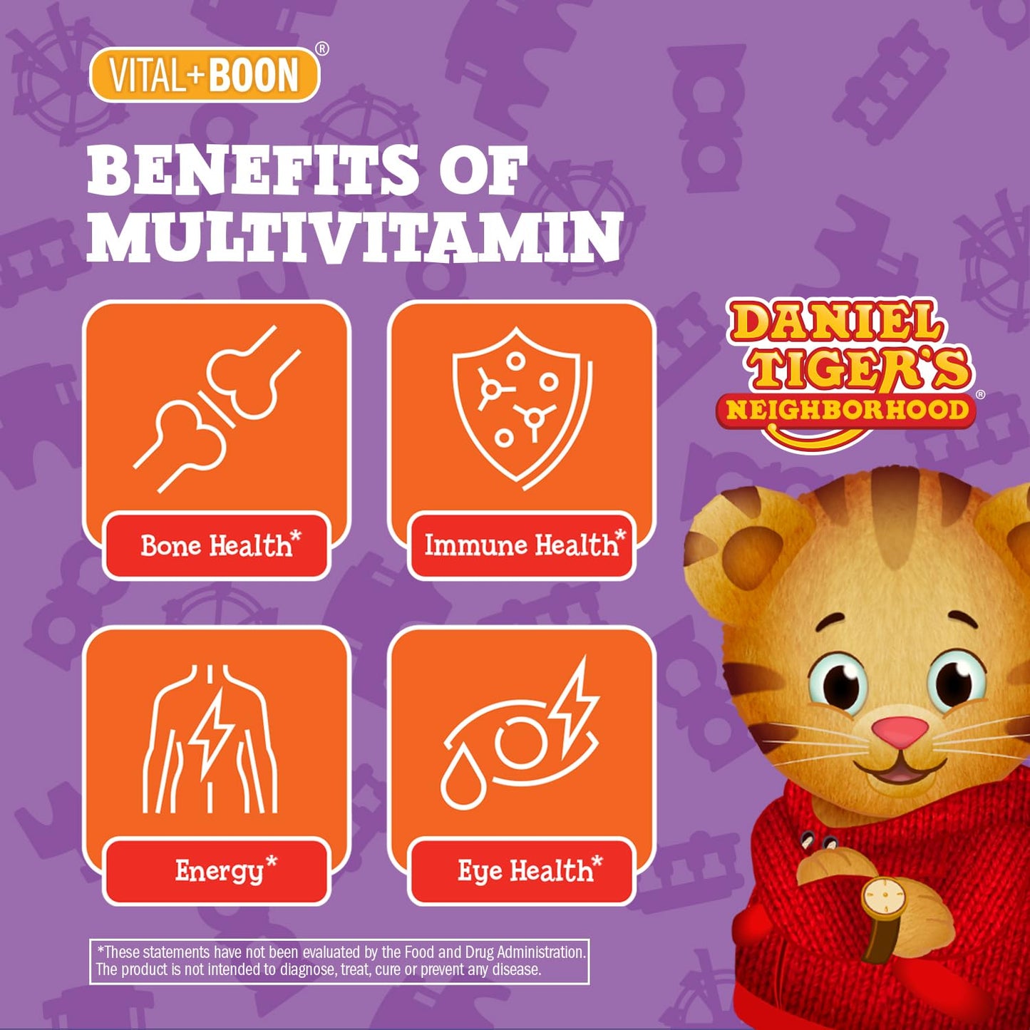 Vital+Boon Daniel Tiger Kids Multivitamin Gummies 60 Count