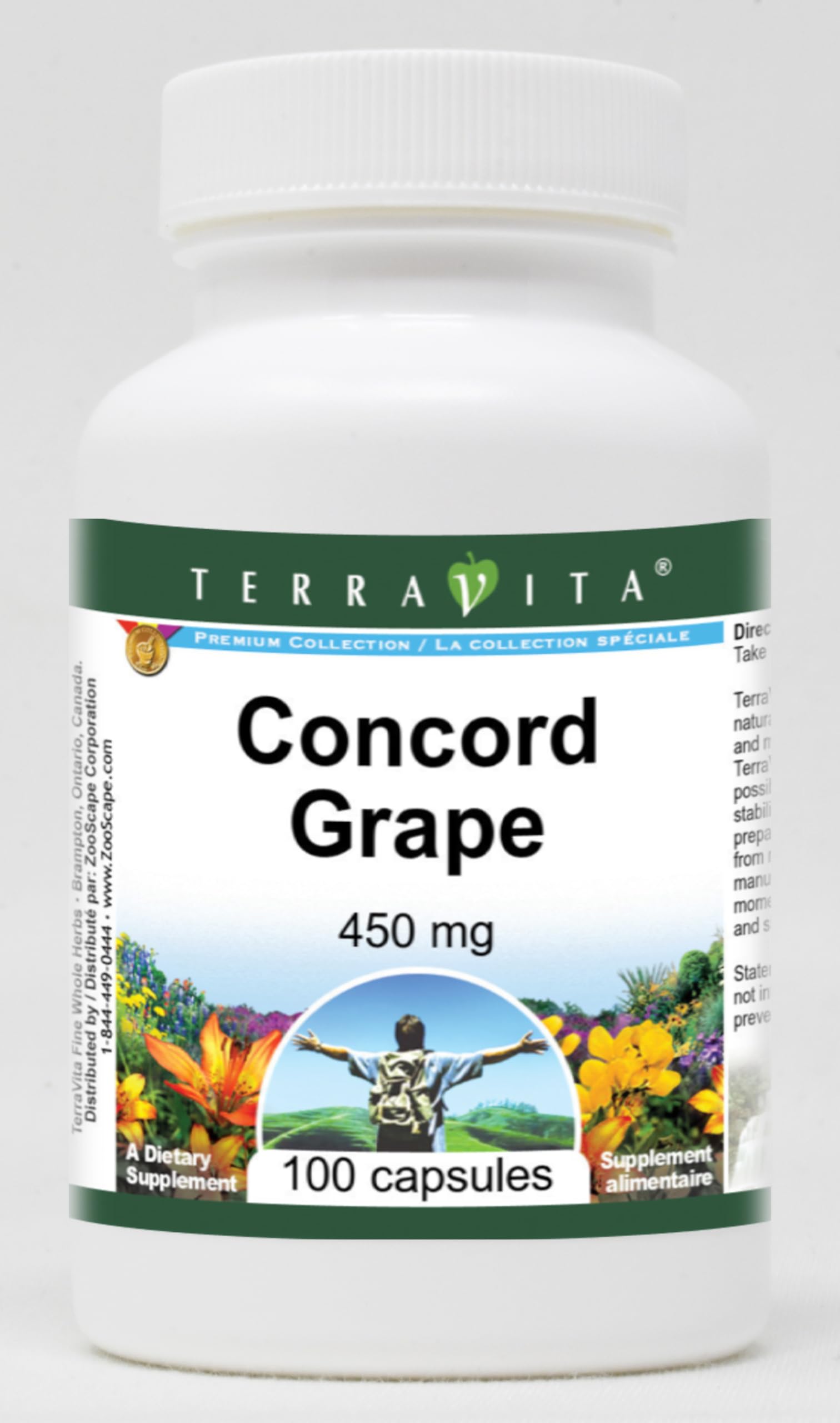 Terravita Concord Grape - 450 mg Capsule, 100 Capsules