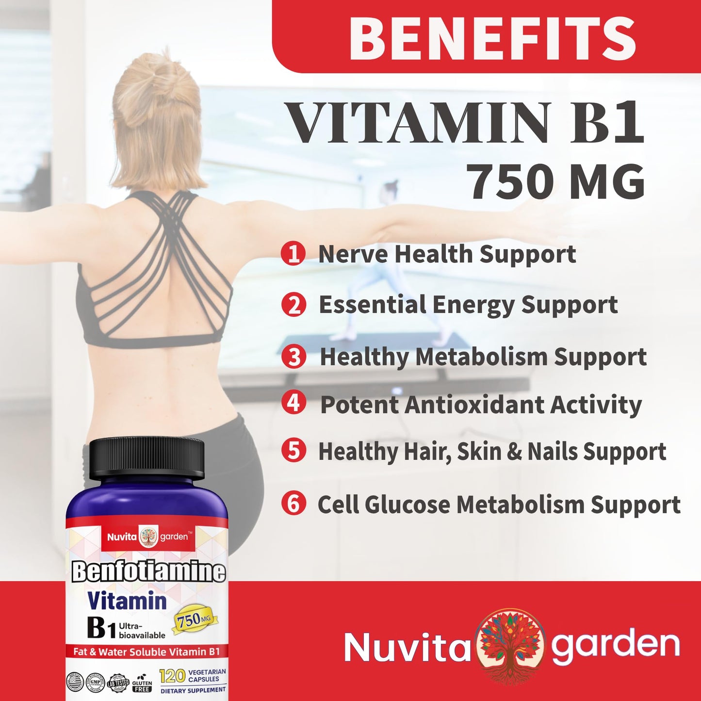 NoMiLu Benfotiamine 750mg Capsule, 120 Capsules