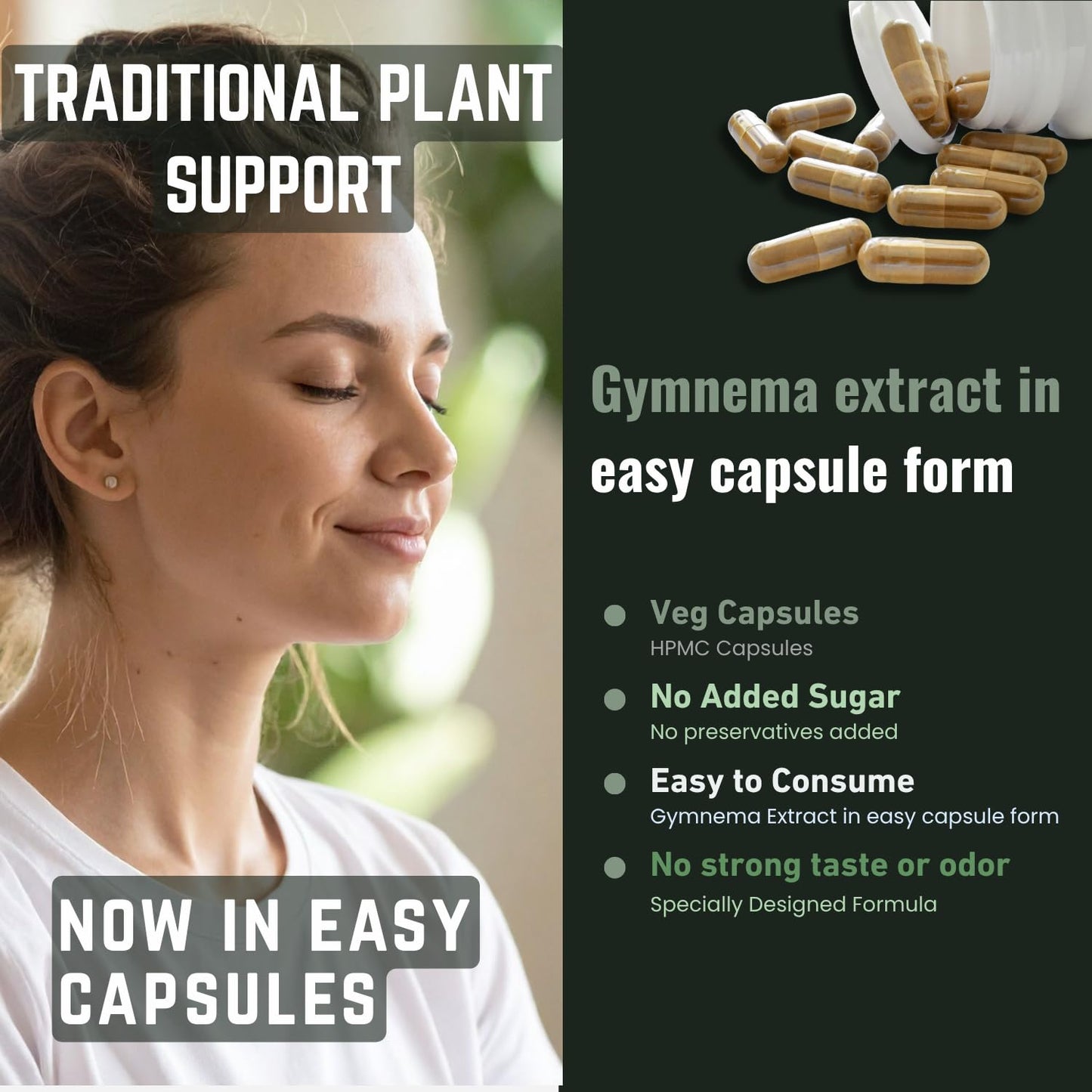 Heroot Gymnema Sylvestre Extract 350 mg for Blood Sugar and Metabolism Support, 60 Capsules