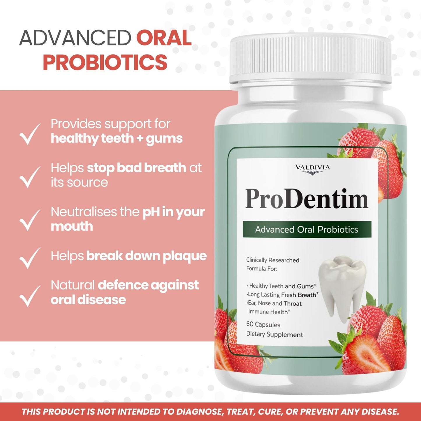 Valdivia ProDentim Advanced Oral Health Probiotics 120 Capsules