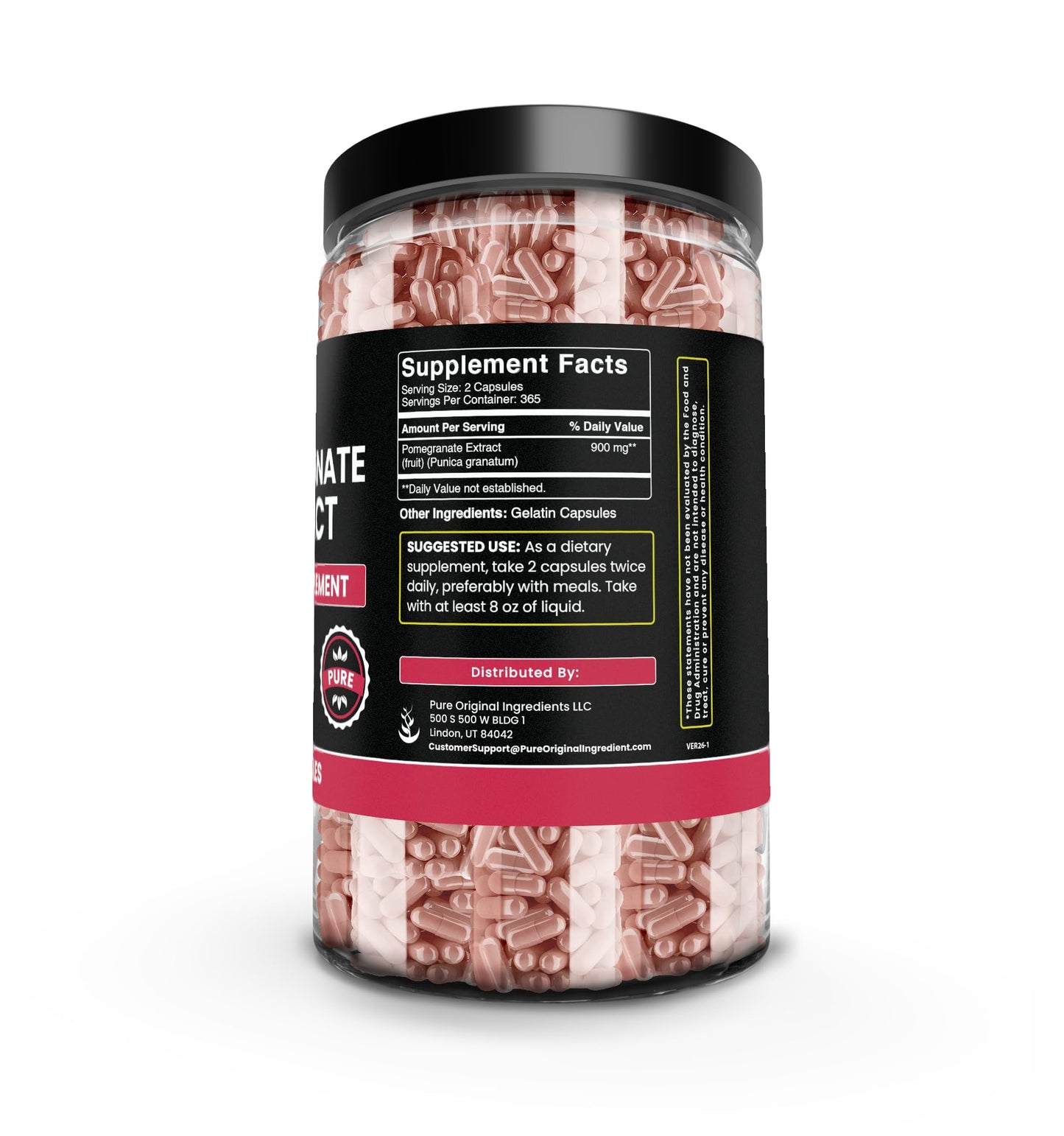 PURE ORIGINAL INGREDIENTS Pomegranate Extract Capsules 730