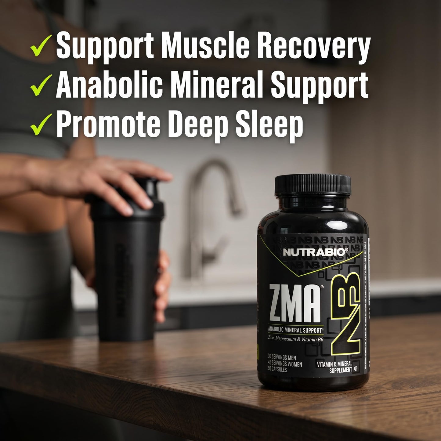 NutraBio ZMA Capsules, 90 Count