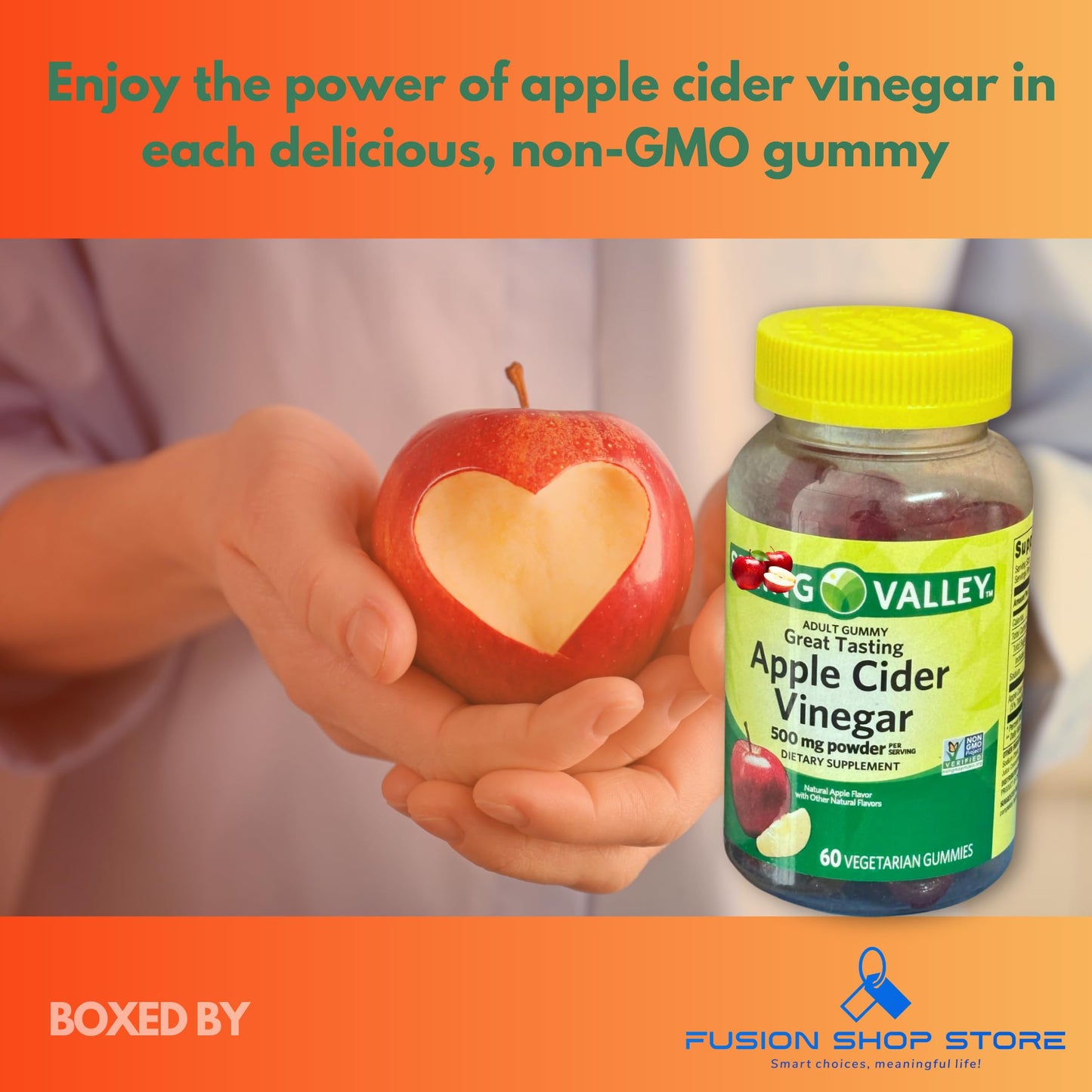 Fusion Shop Store Apple Cider Vinegar Gummies 60 Count