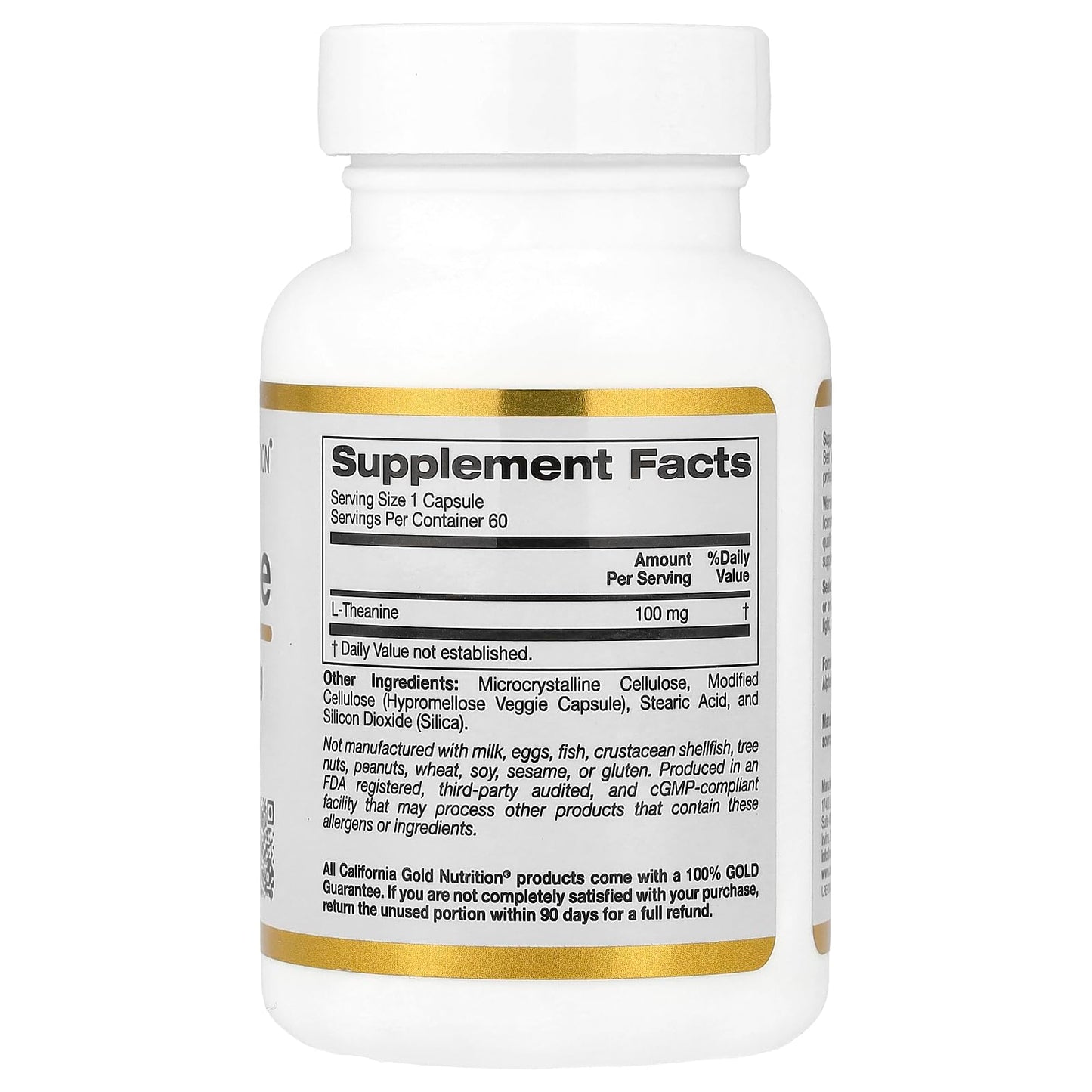 California Gold Nutrition L-Theanine Featuring AlphaWave 100 mg Veggie Capsules, 60 Count