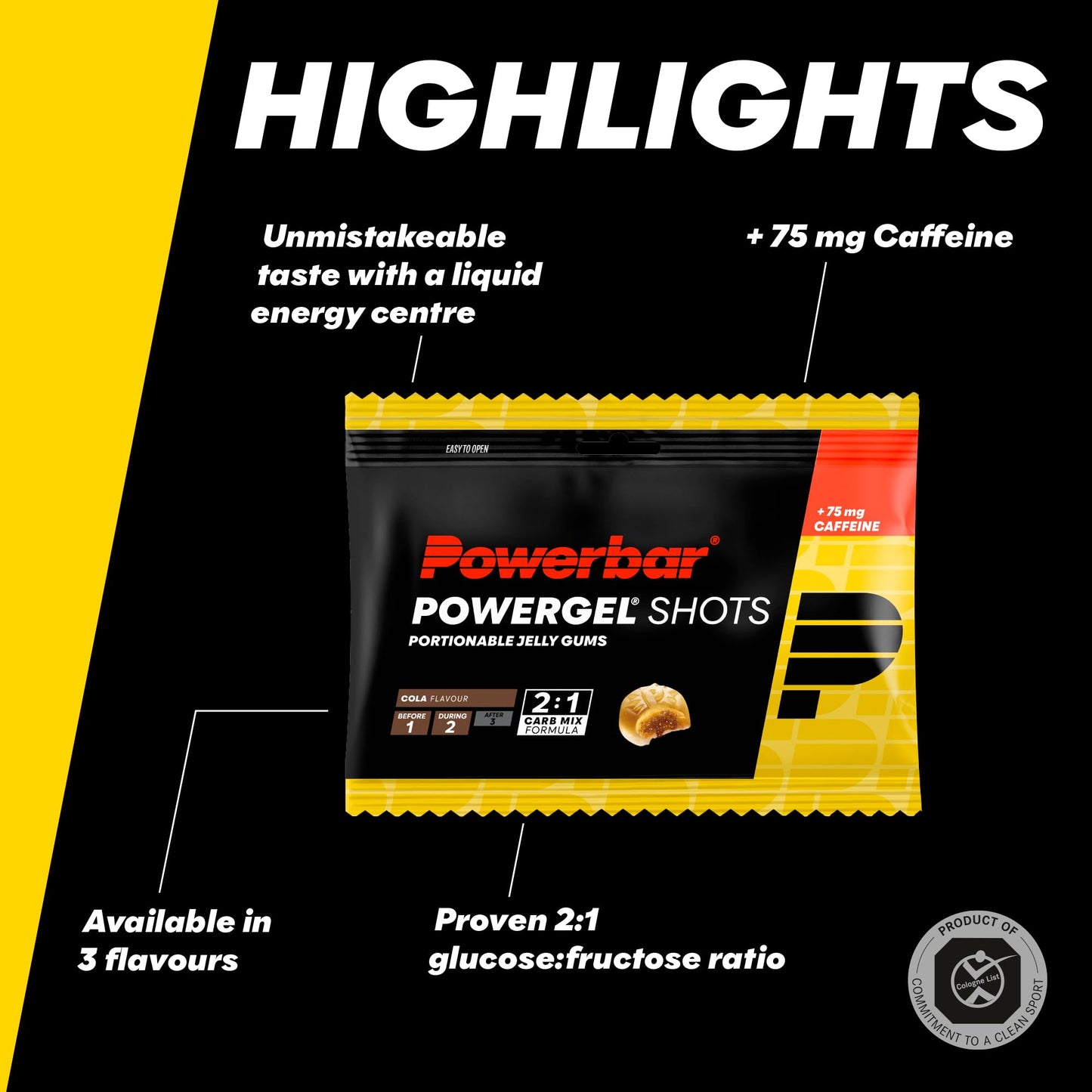 Powerbar PowerGel Shots Gel 60g Cola, 24 Pack