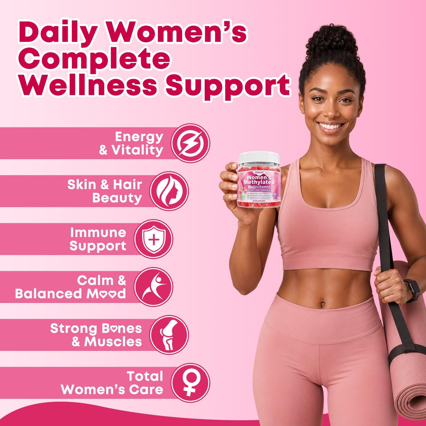 Sijigood Methylated Multivitamin Gummies for Women 90 Count
