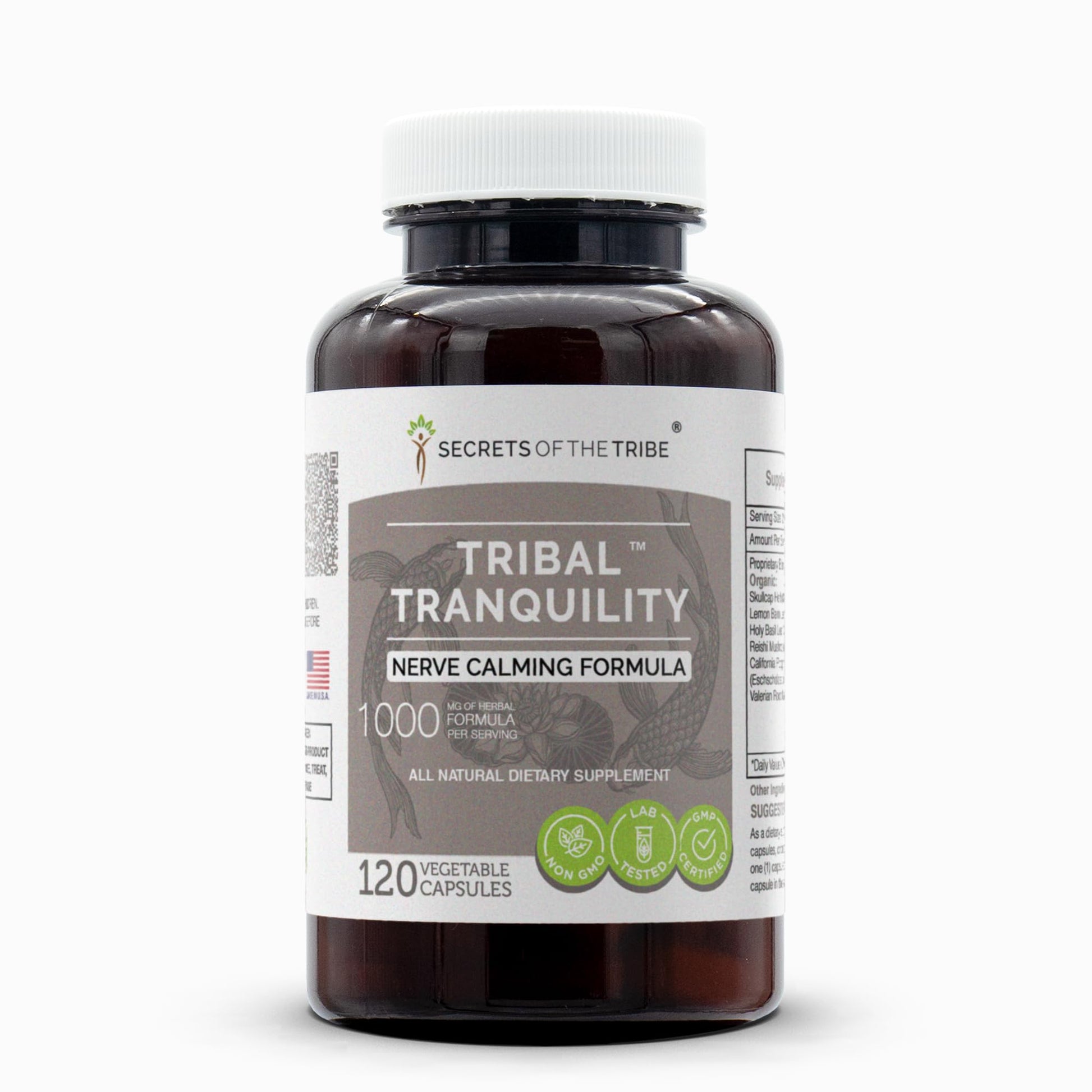 Secrets of the Tribe Tribal Tranquility Nerve Calming Formula Herbal Supplement Blend 120 Capsules