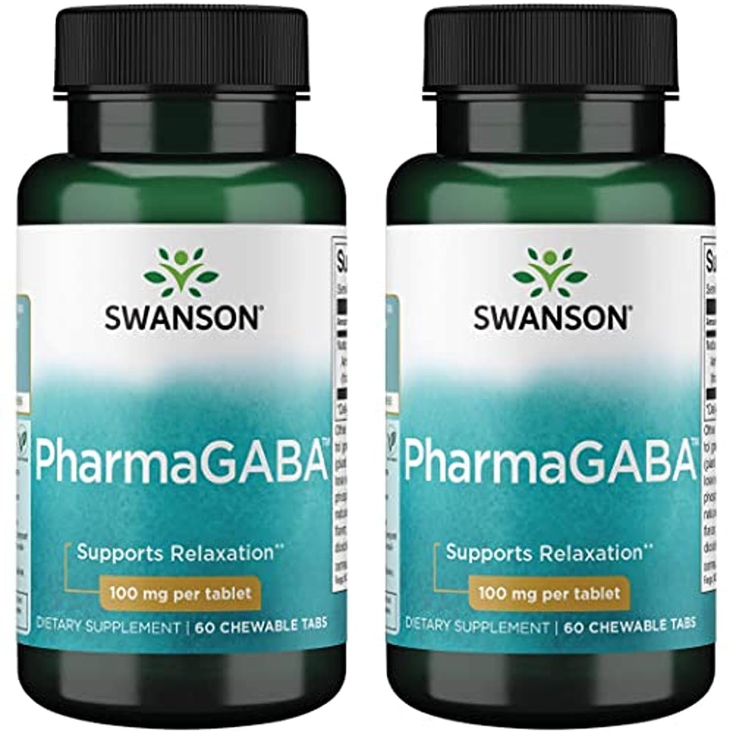 Swanson Amino Acid PharmaGABA 100 mg Chewable Vegan Tablet, 120 Count