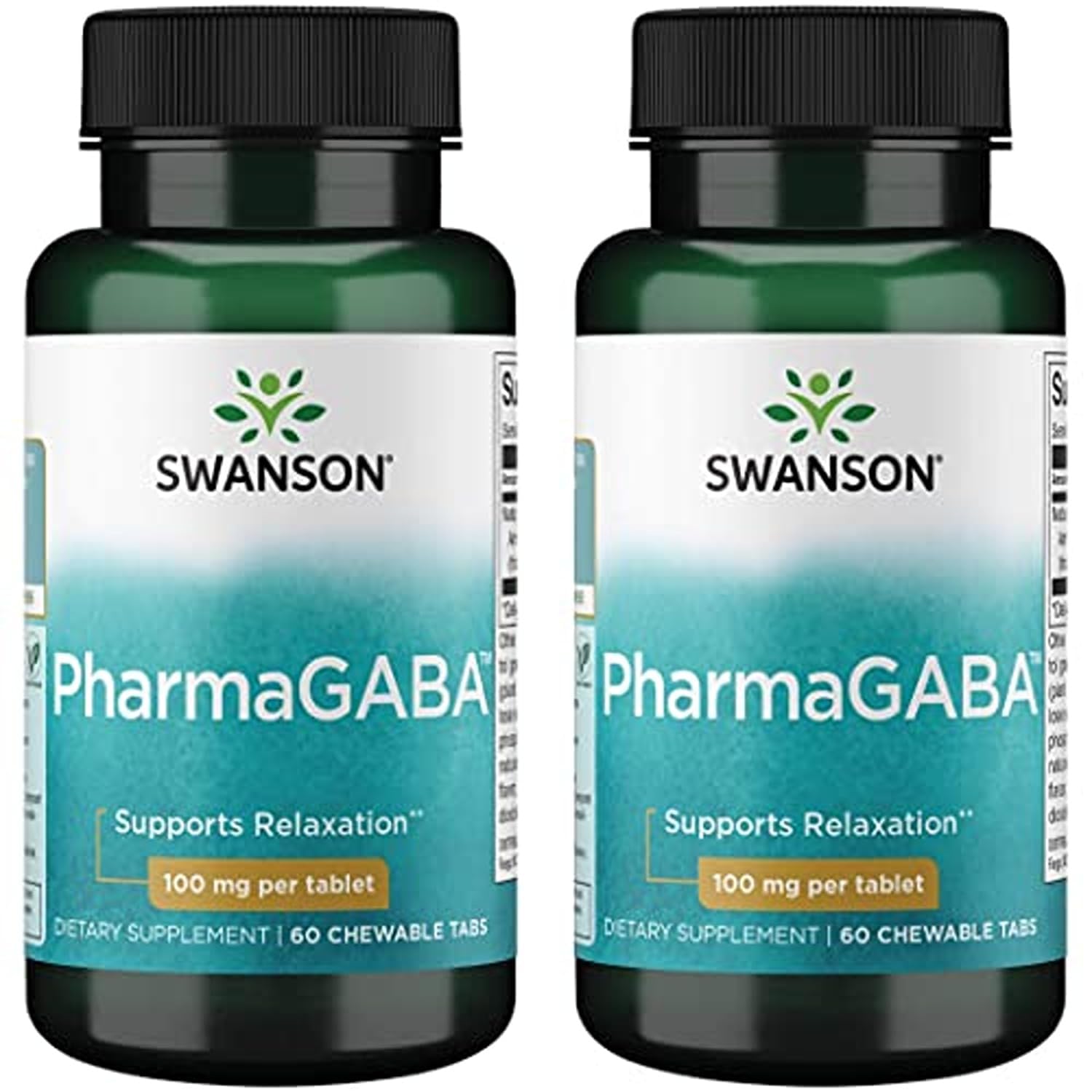 Swanson Amino Acid PharmaGABA 100 mg Chewable Vegan Tablet, 120 Count