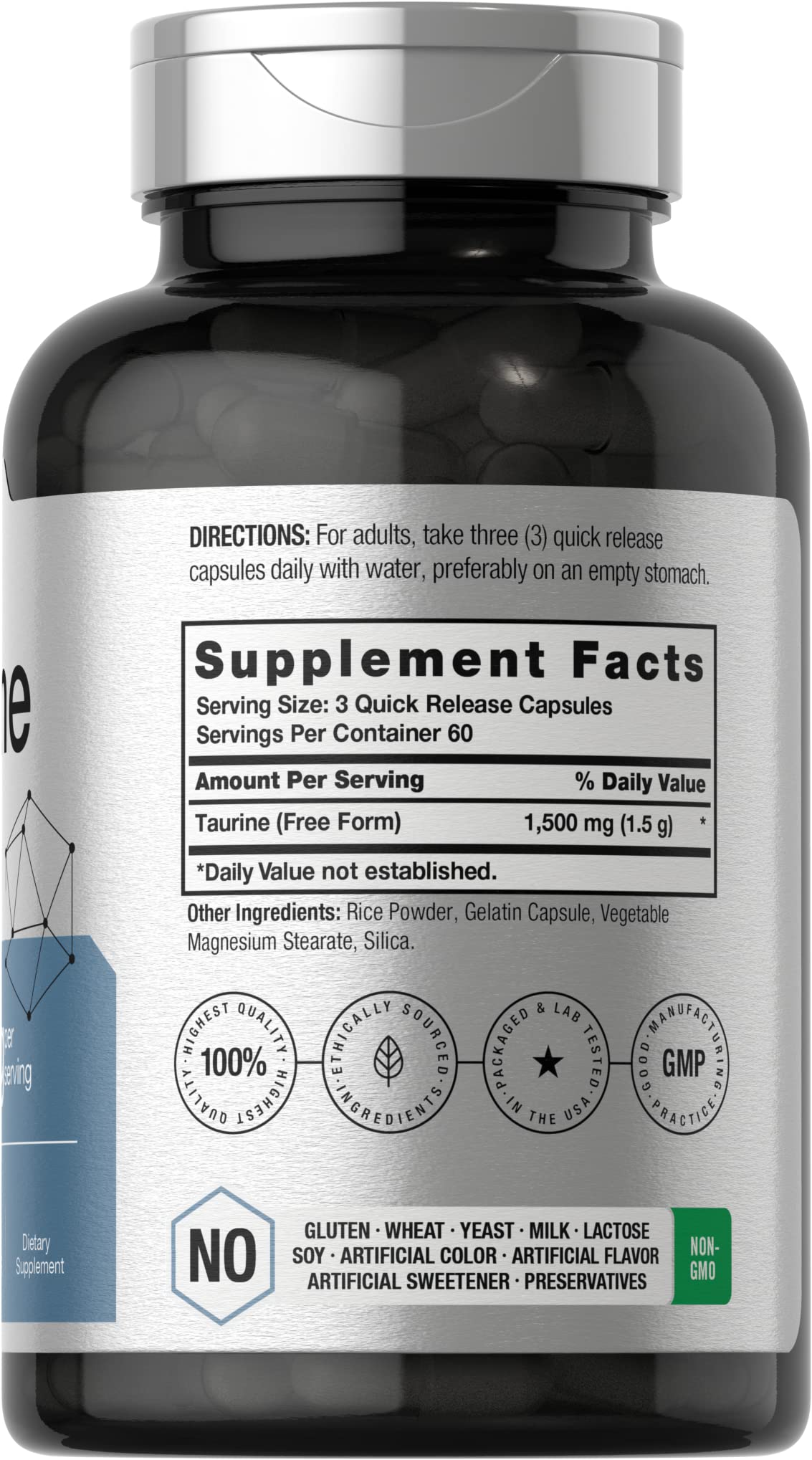 Horbäach Taurine 1500mg Capsule, 180 Capsules