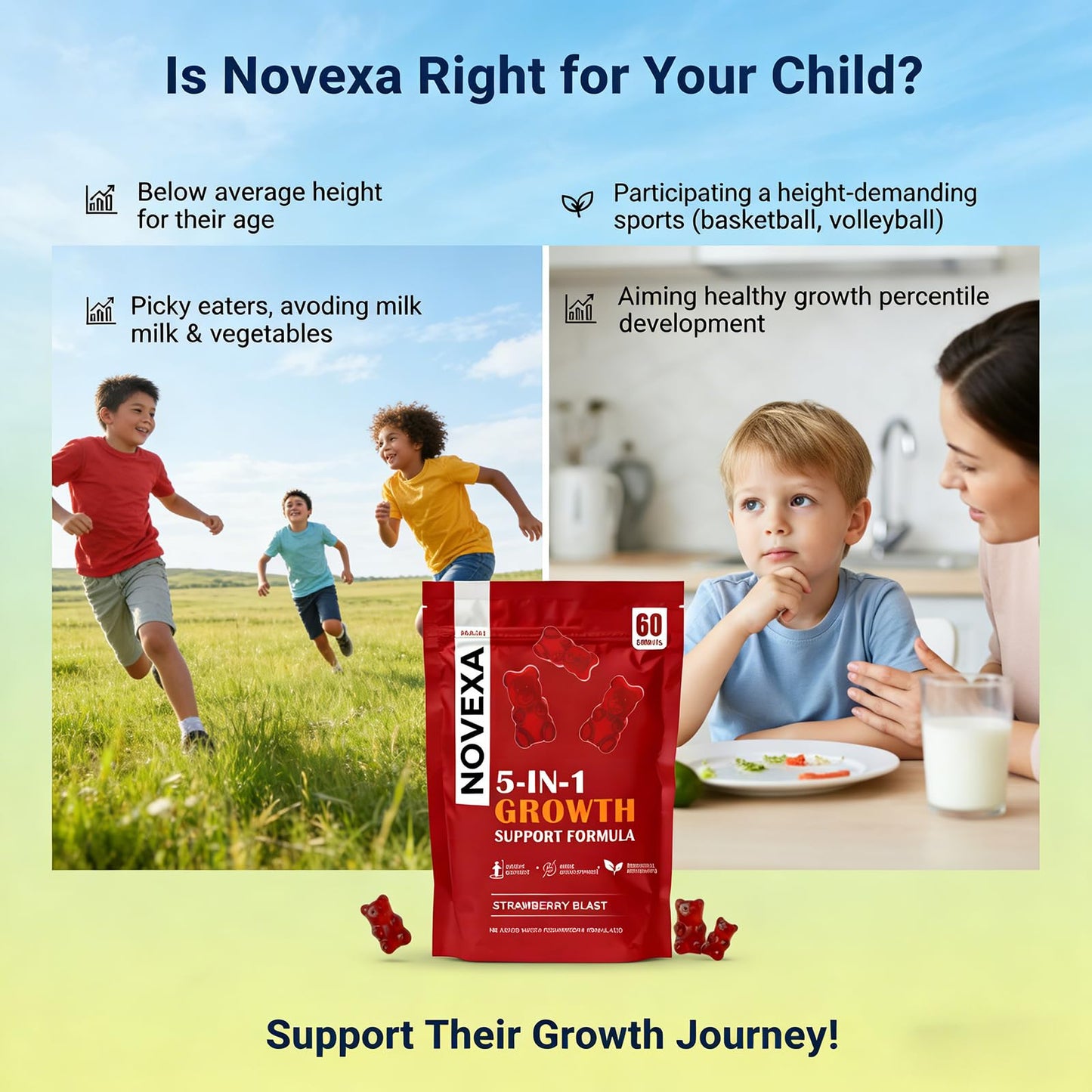Heniqut Novexa Growth Gummies 60 Gummies