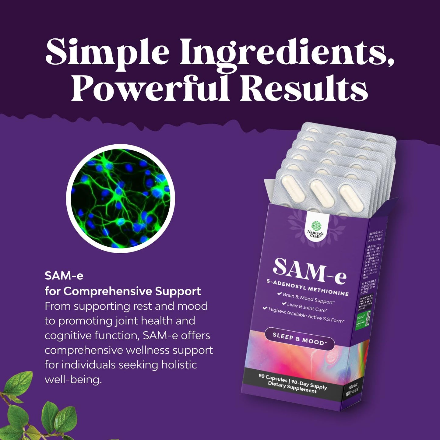 Natures Craft Pure SAM E Supplement 150mg Capsule 90 Count