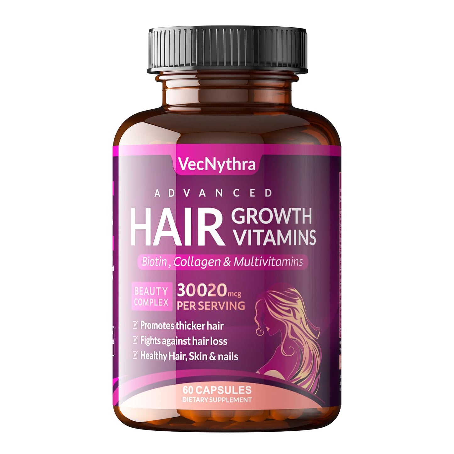 PUPCA Biotin Hair Growth Capsules, 60 Count